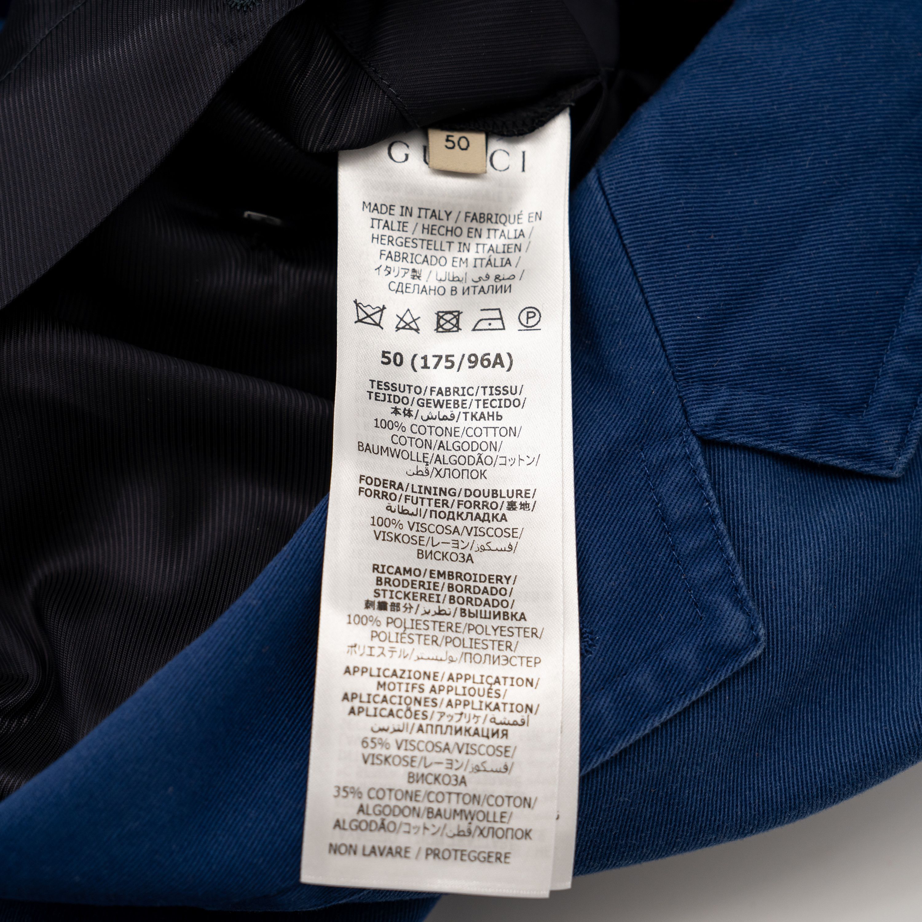Gucci 50 L - Gucci Drill Jacket Cotton Blue Blazer Size US L / EU 52-54 / 3 - 7 Thumbnail