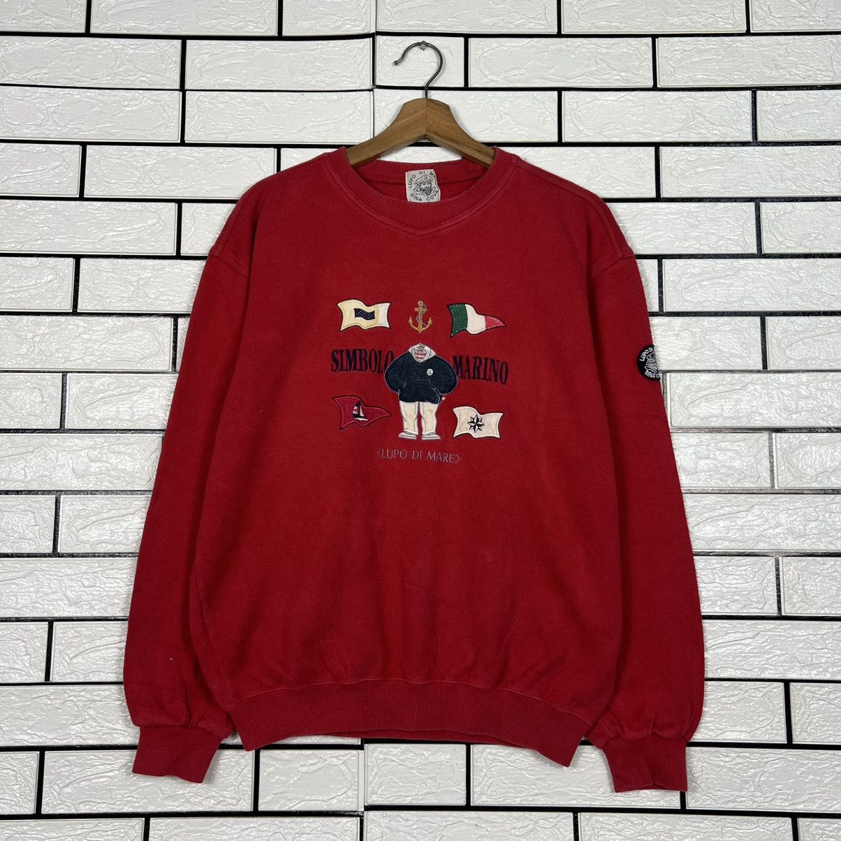 Vintage LUPO DI MARE Sina Cova Simbolo Marino Sweatshirt #3976-C181 Size US M / EU 48-50 / 2 - 1 Thumbnail