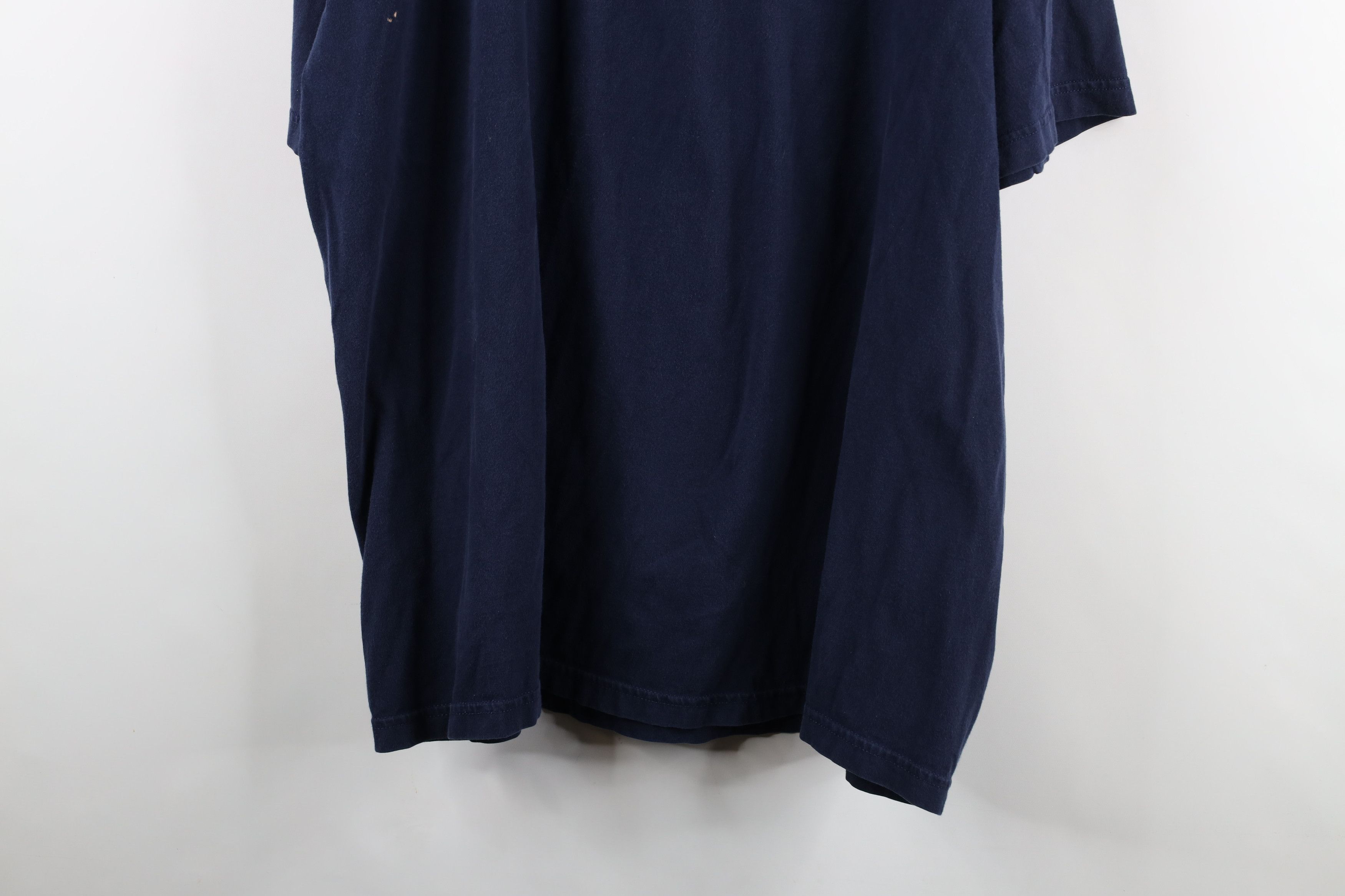 Vintage Vintage 90s Streetwear Blank Heavyweight Cotton T-Shirt Blue Size US XXL / EU 58 / 5 - 11 Thumbnail