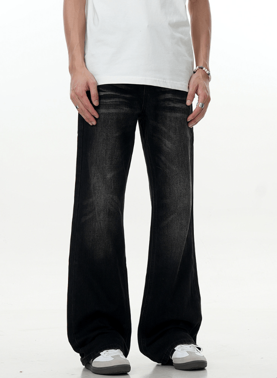 Japanese Brand × Jean Retro washed black high street gradient flared jeans men y2k Size US 32 / EU 48 - 2 Thumbnail