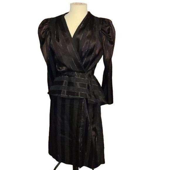 image of Vintage Dq Fashions Size 12 Costume Metal Steampunk Wrap Dre in Black, Women's