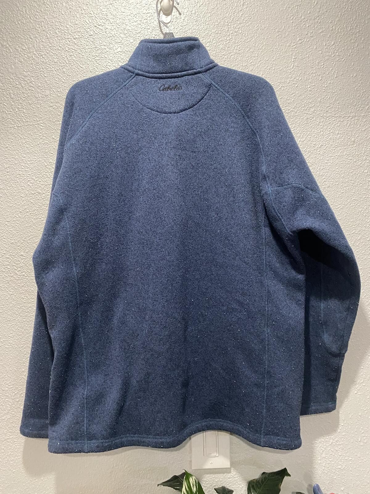 Cabelas Cabela's Navy Blue Fleece Pullover Half-Zip Jacket Size US XL / EU 56 / 4 - 2 Thumbnail