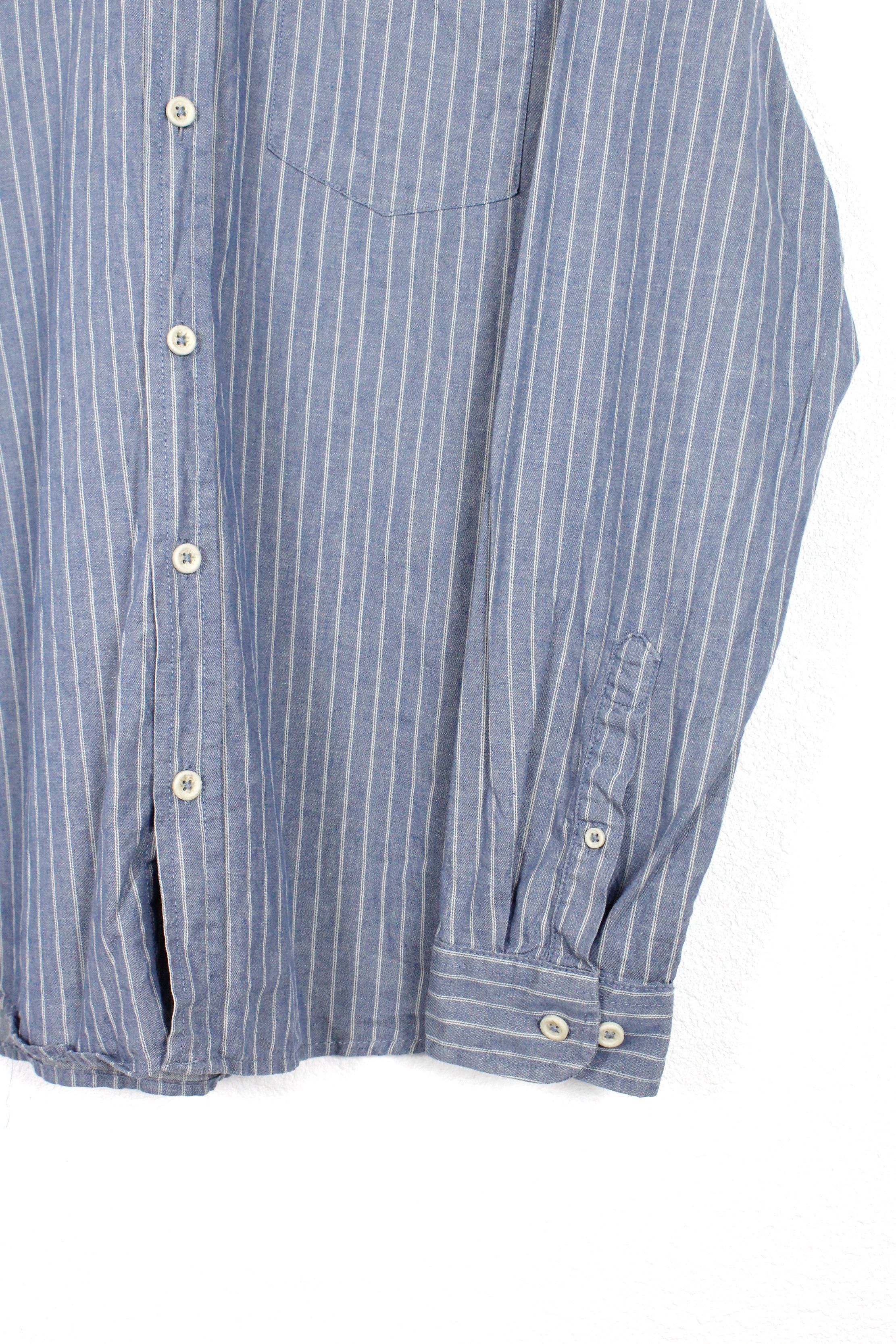 Folk Folk Striped Linen Band Collar Shirt Heritage Size US M / EU 48-50 / 2 - 2 Thumbnail