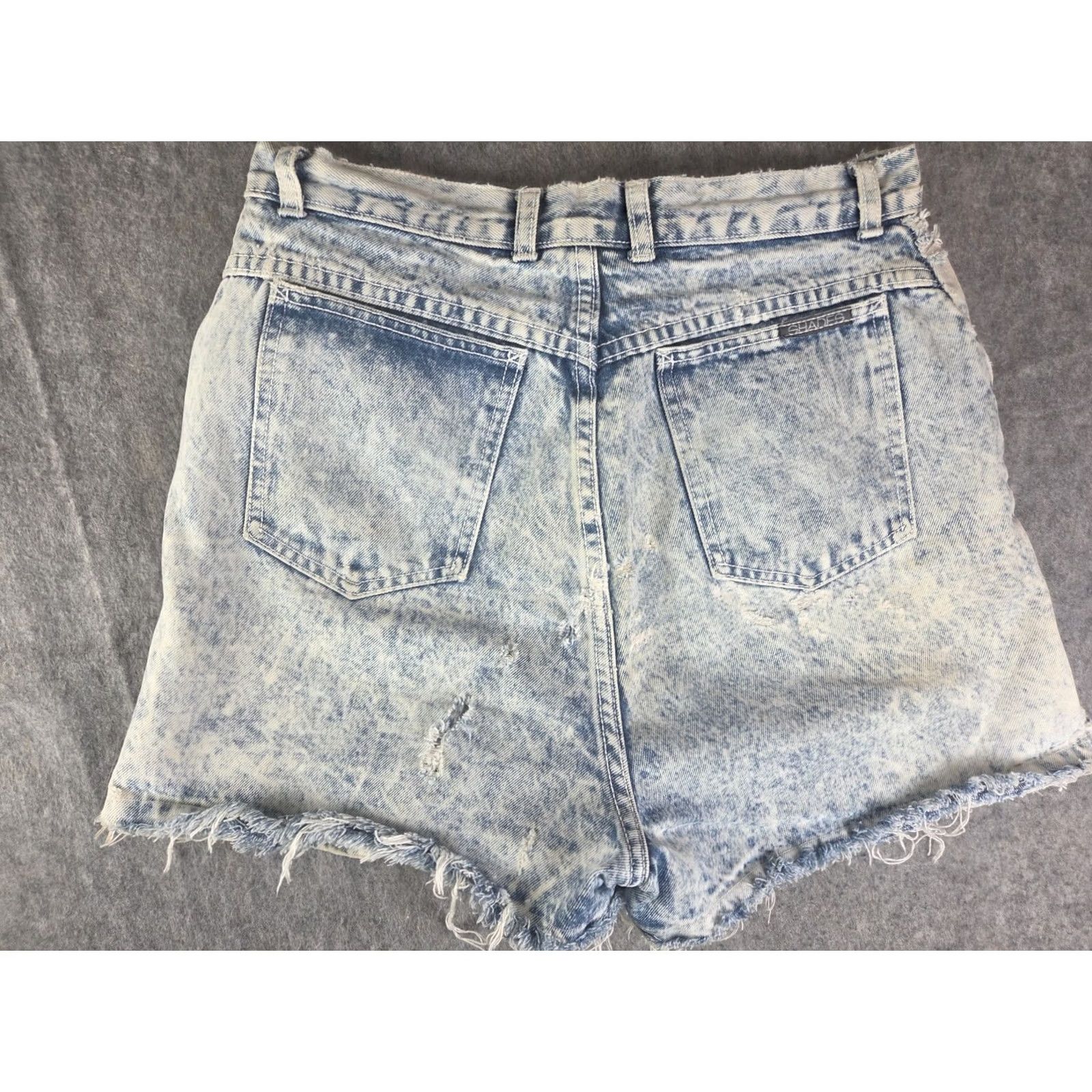 Denime VINTAGE Shades Denim Jean Shorts Stone Wash Womens Distressed Cut-Off Sz 34/Waist 34 Blue Womens Size 24" / US 00 / IT 34 - 4 Thumbnail