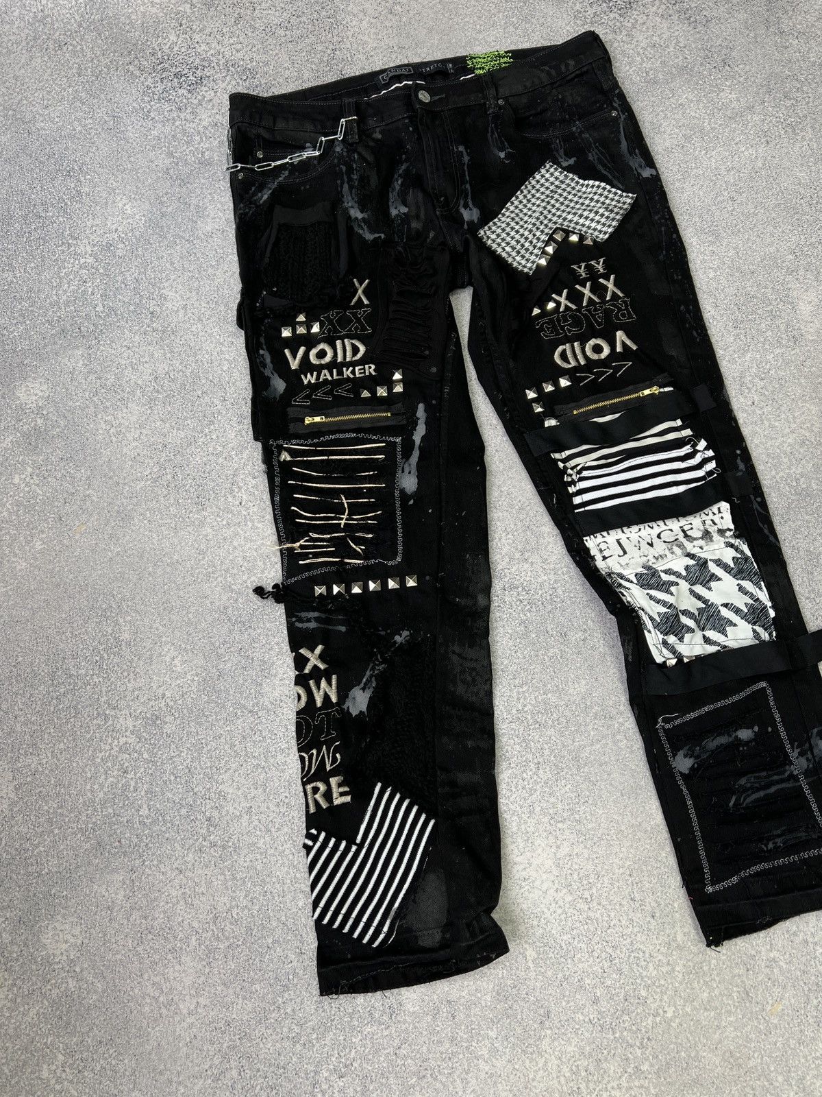 Designer × Japanese Brand × Vintage Vintage punk rock goth emo metal dark ripped crazy jeans Size US 40 / EU 56 - 5 Thumbnail