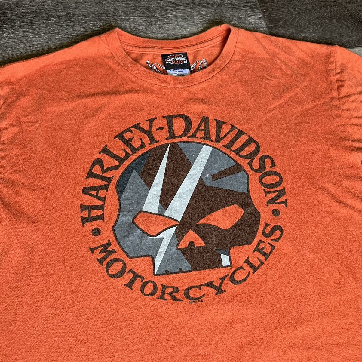 Harley Davidson × Vintage Vintage Harley Davidson Skull Eagle Graphic Logo Tee Shirt Size US XL / EU 56 / 4 - 3 Thumbnail