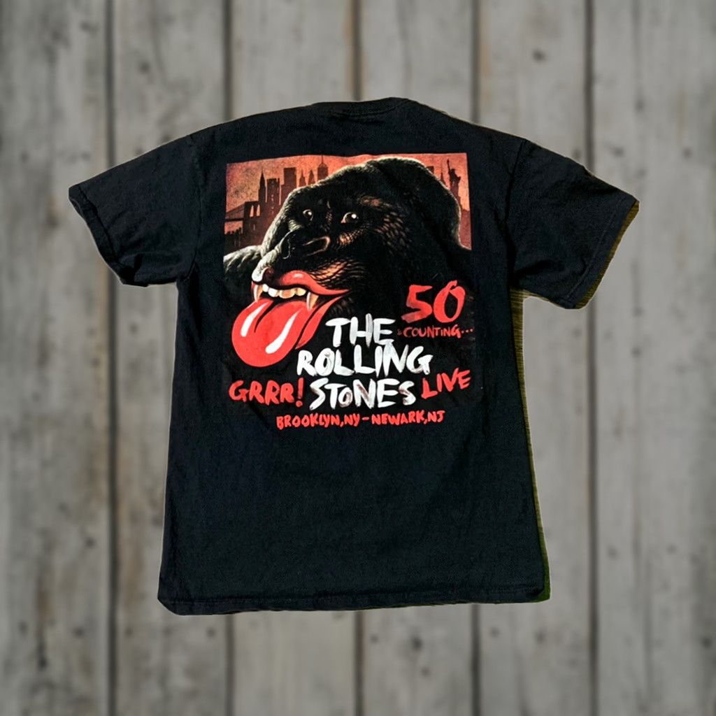 Delta Rolling Stones 50th Anniversary 2012 Brooklyn Concert Tour T Shirt Black Medium Mens Size US M / EU 48-50 / 2 - 1 Thumbnail