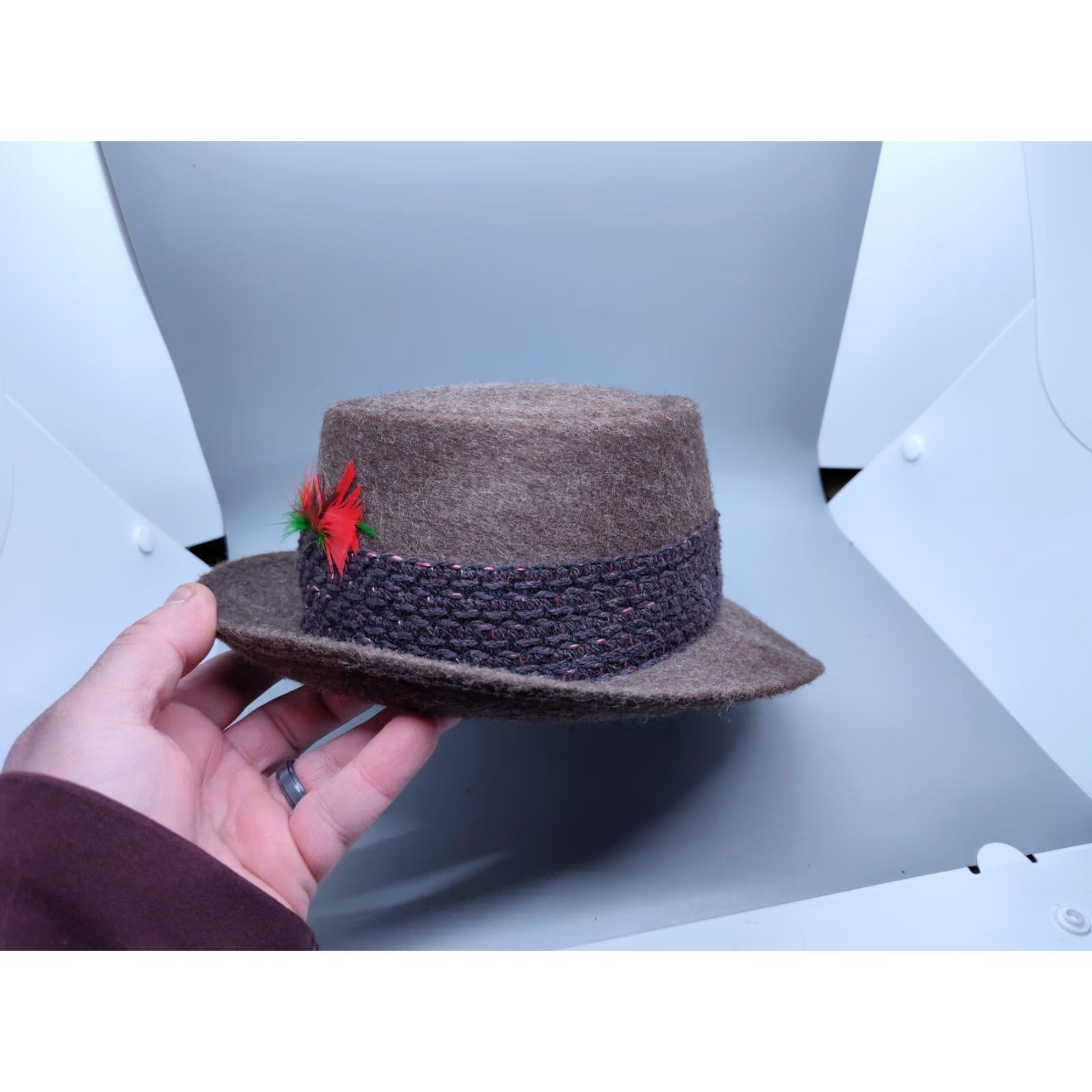 Vintage VINTAGE The Elf on the Shelf Fedora Hat 6 7/8 Brown 100% Wool USA Size ONE SIZE - 3 Thumbnail