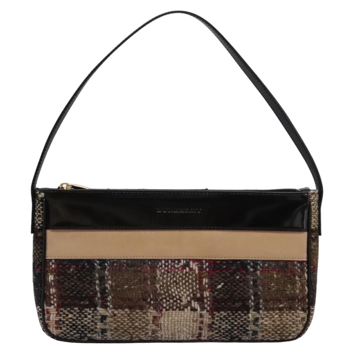 Burberry Burberry Nova Check Shoulder Bag Wool Suede Leather Beige Size ONE SIZE - 13 Thumbnail