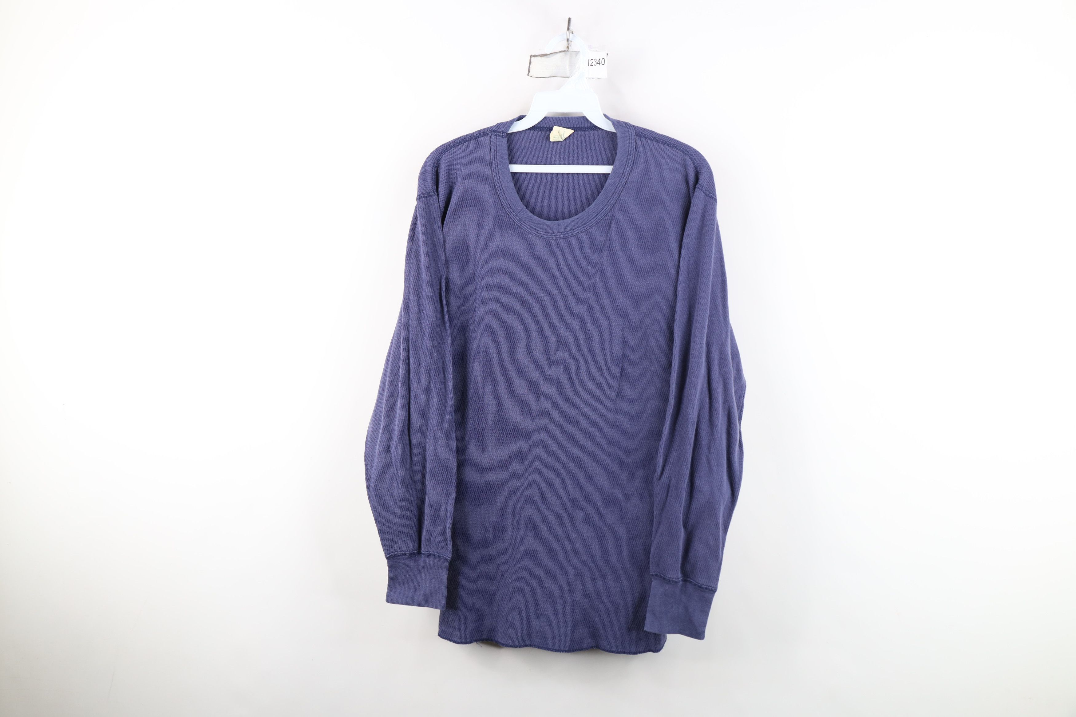 Vintage Vintage 90s Streetwear Waffle Knit Long Sleeve T-Shirt USA Size US XL / EU 56 / 4 - 1 Thumbnail