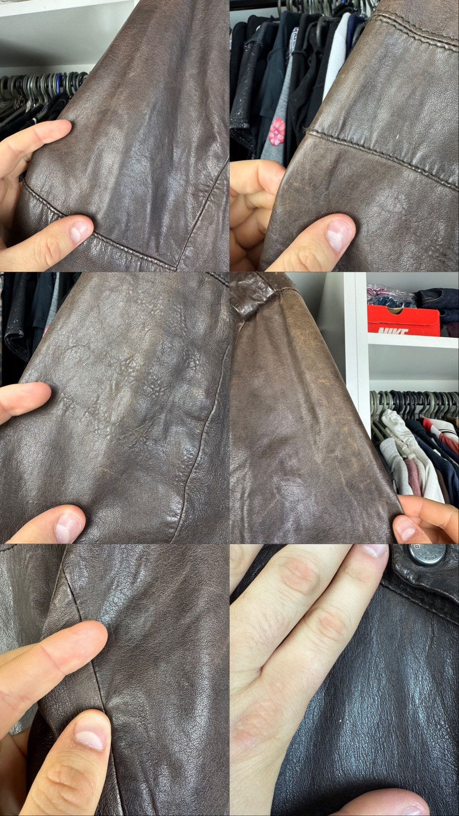 Hugo Boss Hugo Boss Men's Brown Genuine Leather Field Jacket Size US L / EU 52-54 / 3 - 8 Thumbnail