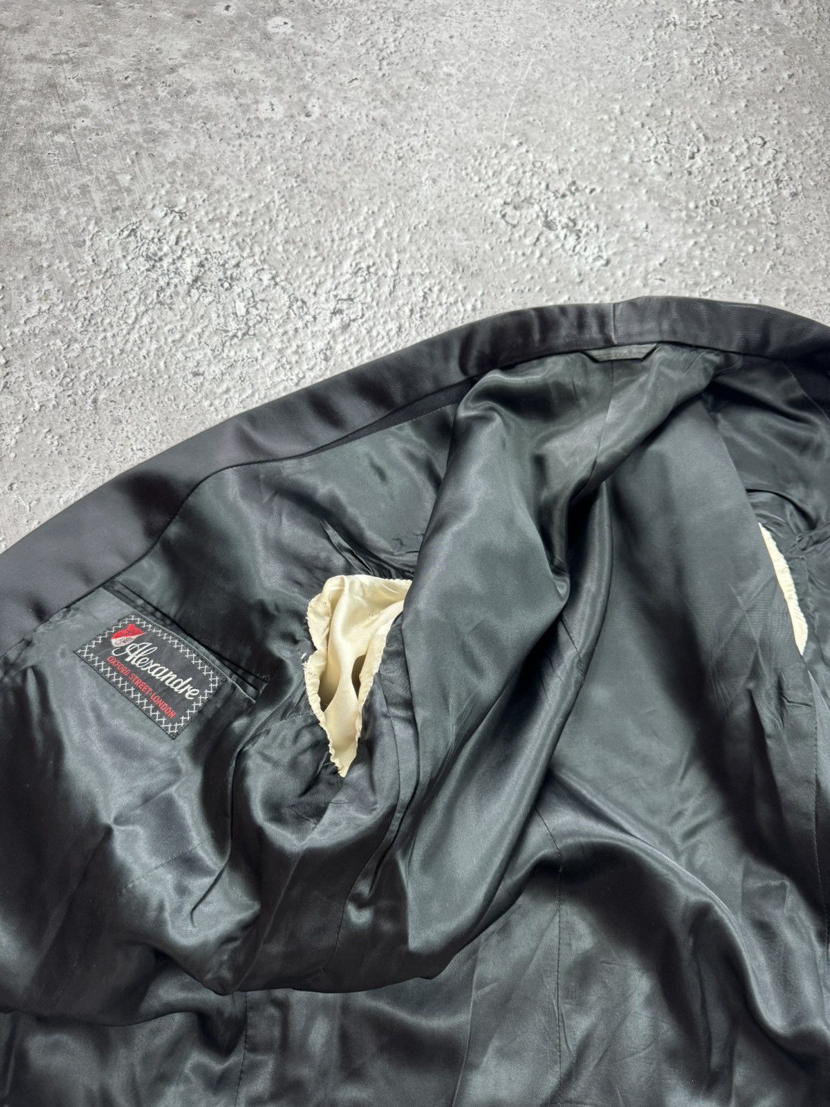 Other Vintage Black Tuxedo Blazer One Button Leather Shawl Collar Size 36R - 13 Thumbnail