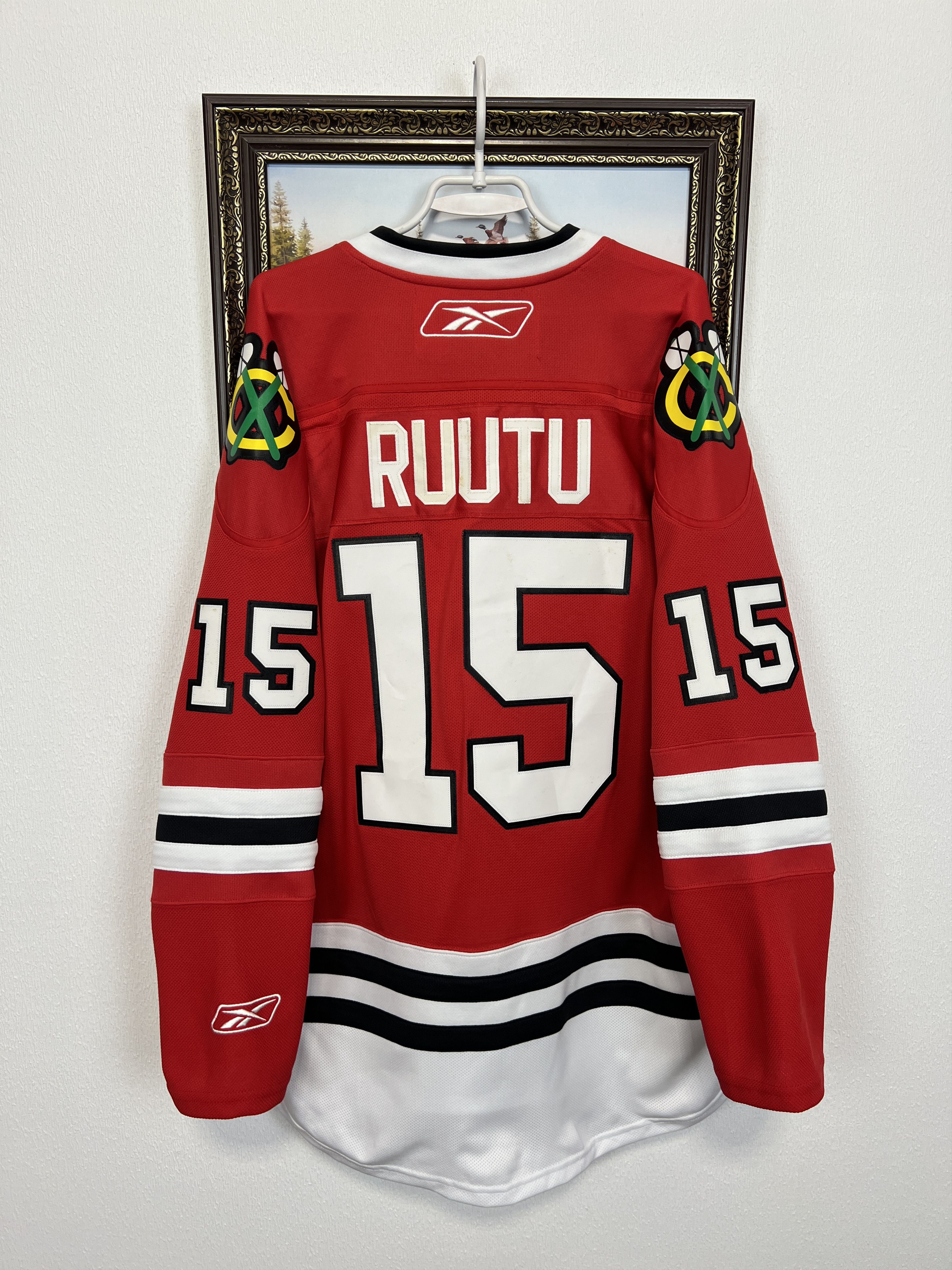 Reebok Chicago Blackhawks Ruutu #15 CCM RED NHL Ice Hockey Jersey Size US L / EU 52-54 / 3 - 11 Thumbnail