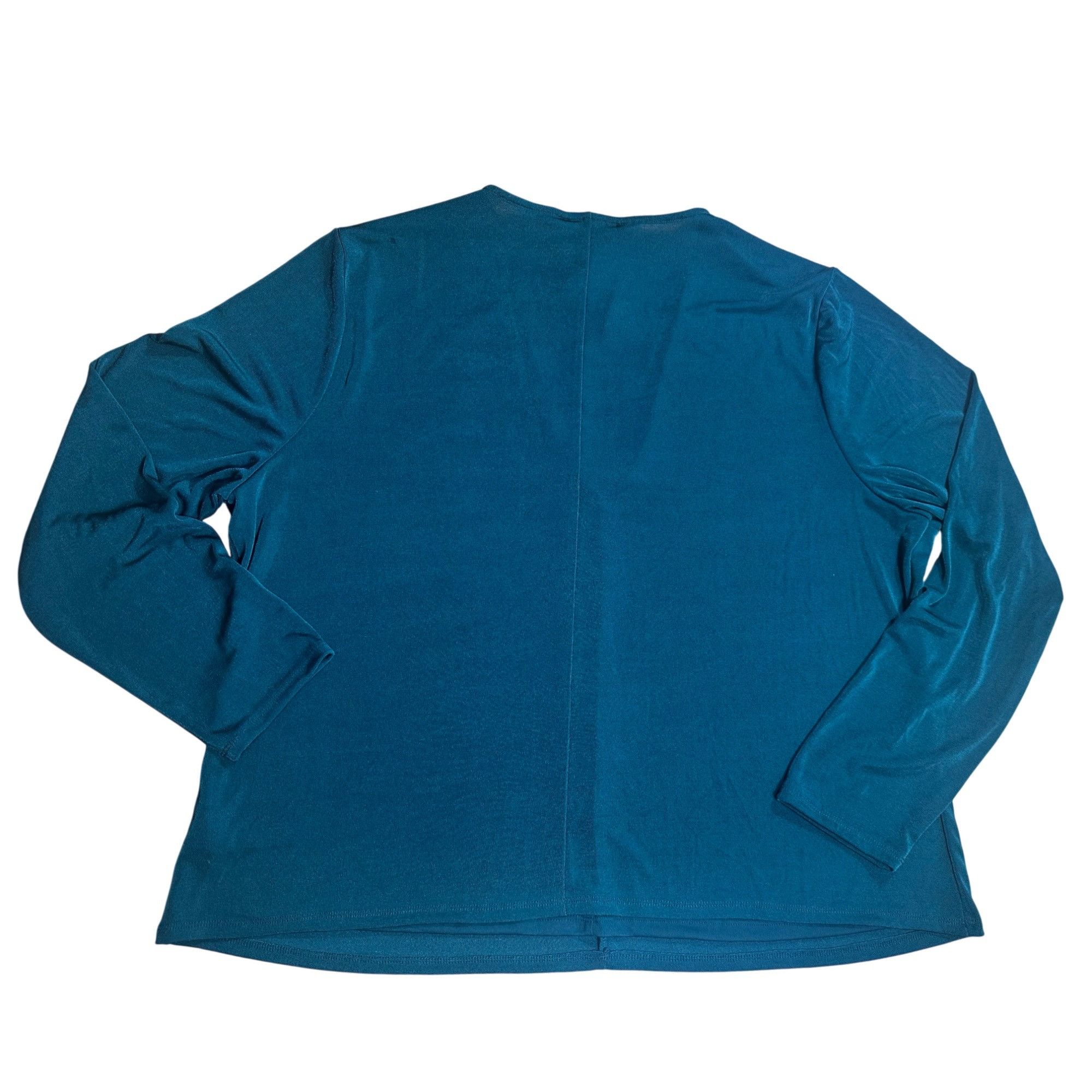 Other Nina Parker Plus Size Green V-Neck Blouse Long Sleeve 4X NWT Size 4XL / US 24-26 - 4 Thumbnail