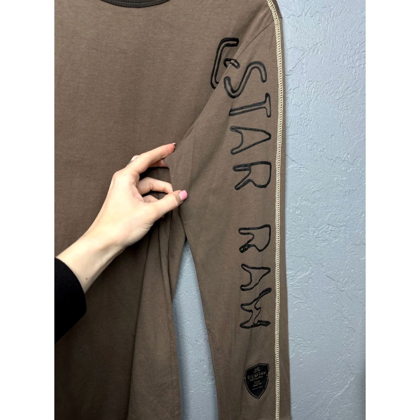 G-Star G Star Raw Vintage Mens T-Shirt Long Sleeve Crew Neck L Brown Cotton Logo Shirt Mens L Vintage 90s Carp Size US L / EU 52-54 / 3 - 3 Thumbnail