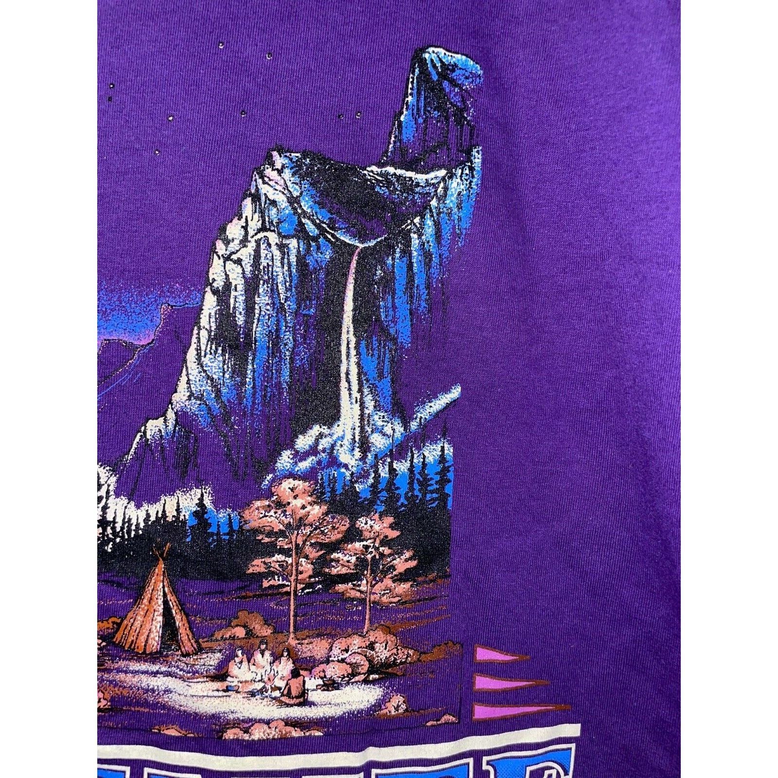 Jerzees Vintage Yosemite Park Shirt Mountain Purple Tee VTG 1990s L Size US L / EU 52-54 / 3 - 5 Thumbnail