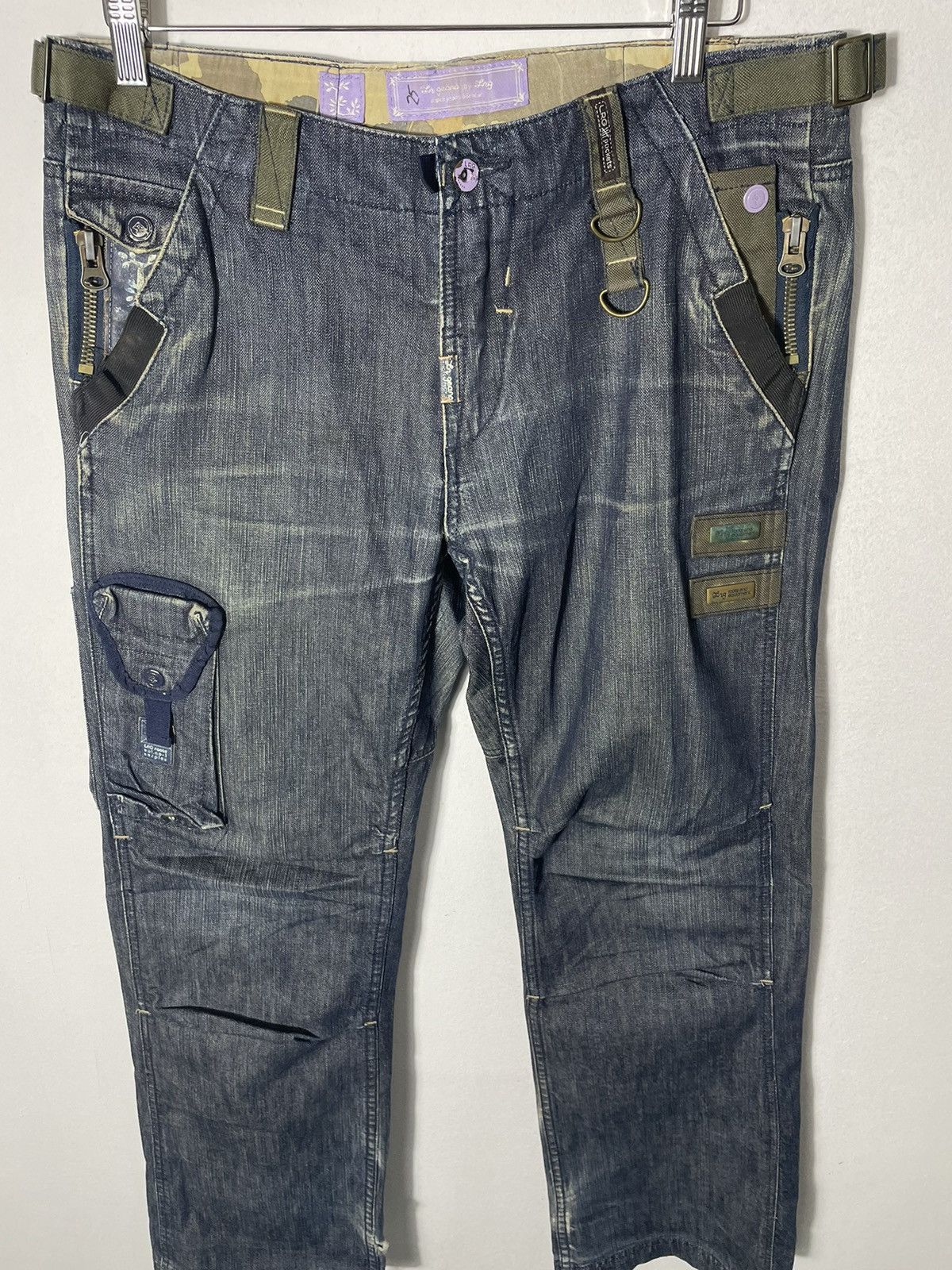 Japanese Brand LNG Multi Pockets Flair Cut Jeans Size US 35 - 4 Thumbnail