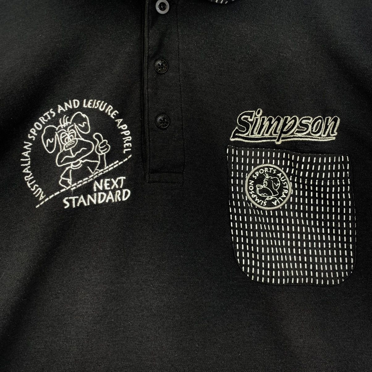 Vintage SIMPSON SPORT AUSTRALIA Cartoon Polo Size US L / EU 52-54 / 3 - 3 Thumbnail