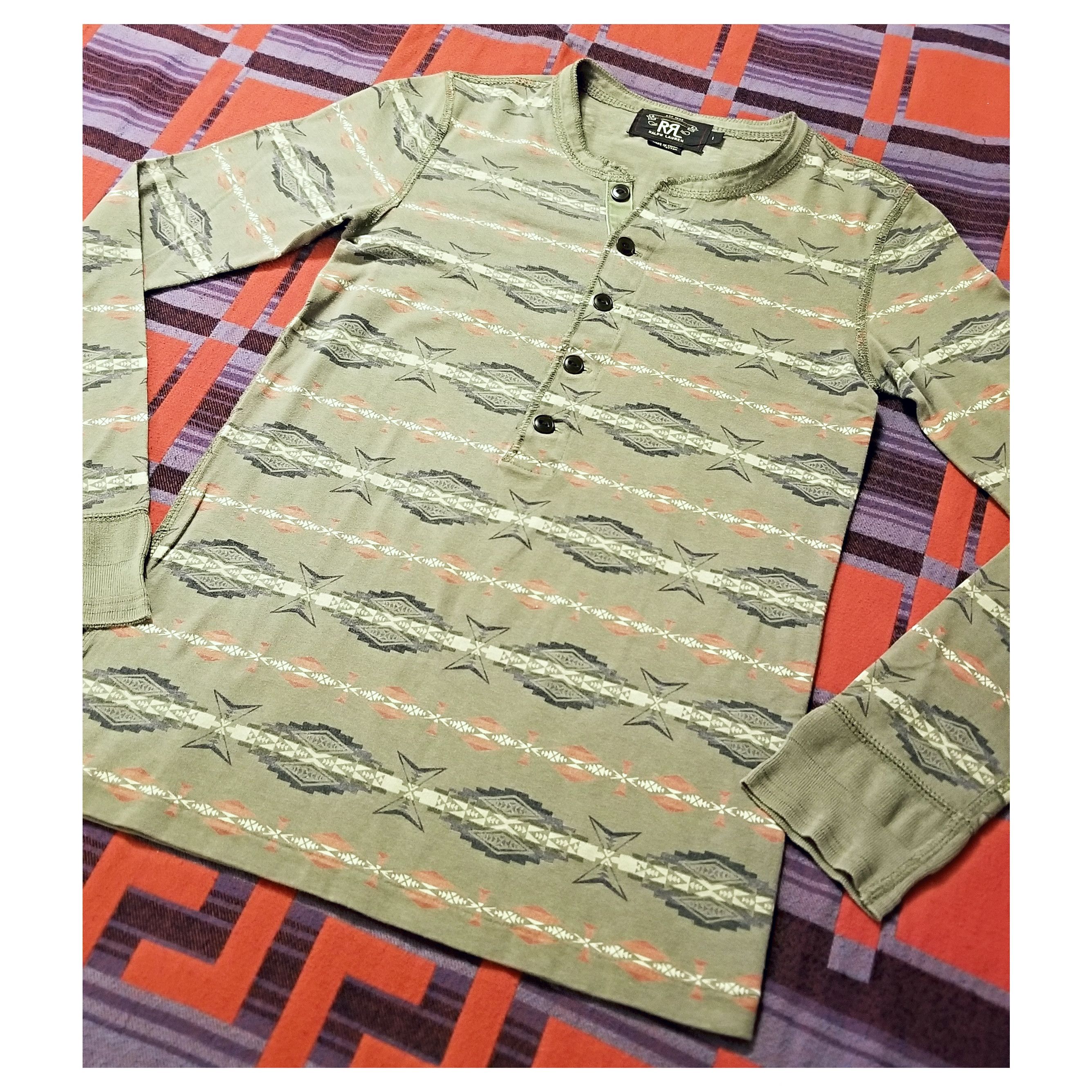 RRL Ralph Lauren × Ralph Lauren × Vintage DOUBLE RL RALPH LAUREN RRL HENLEY SHIRT- WOMEN'S SIZE 1 Size S / US 4 / IT 40 - 4 Thumbnail