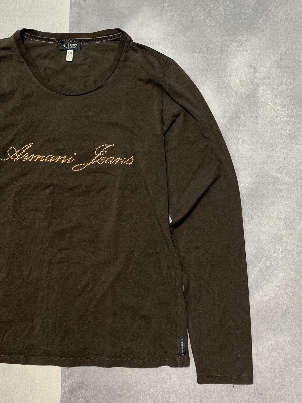 Armani × Vintage Vintage Y2K Armani Jeans longsleeve big logo streetwear XXL Size XXL / US 16-18 / IT 52-54 - 3 Thumbnail