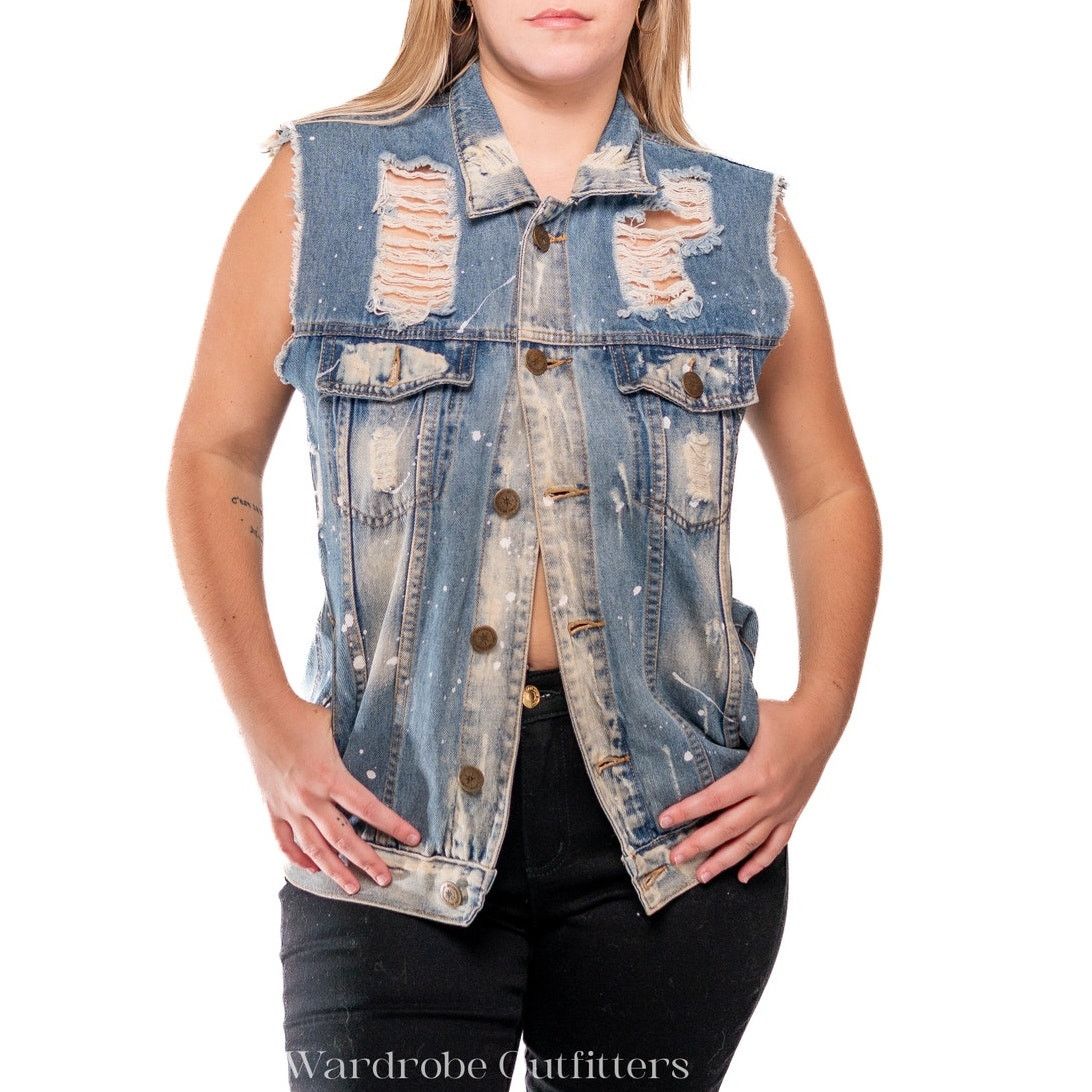 Brooklyn Cloth Distressed Thrashed Acid Bleached Brooklyn Cloth Denim Vest Size L / US 10 / IT 46 - 3 Thumbnail