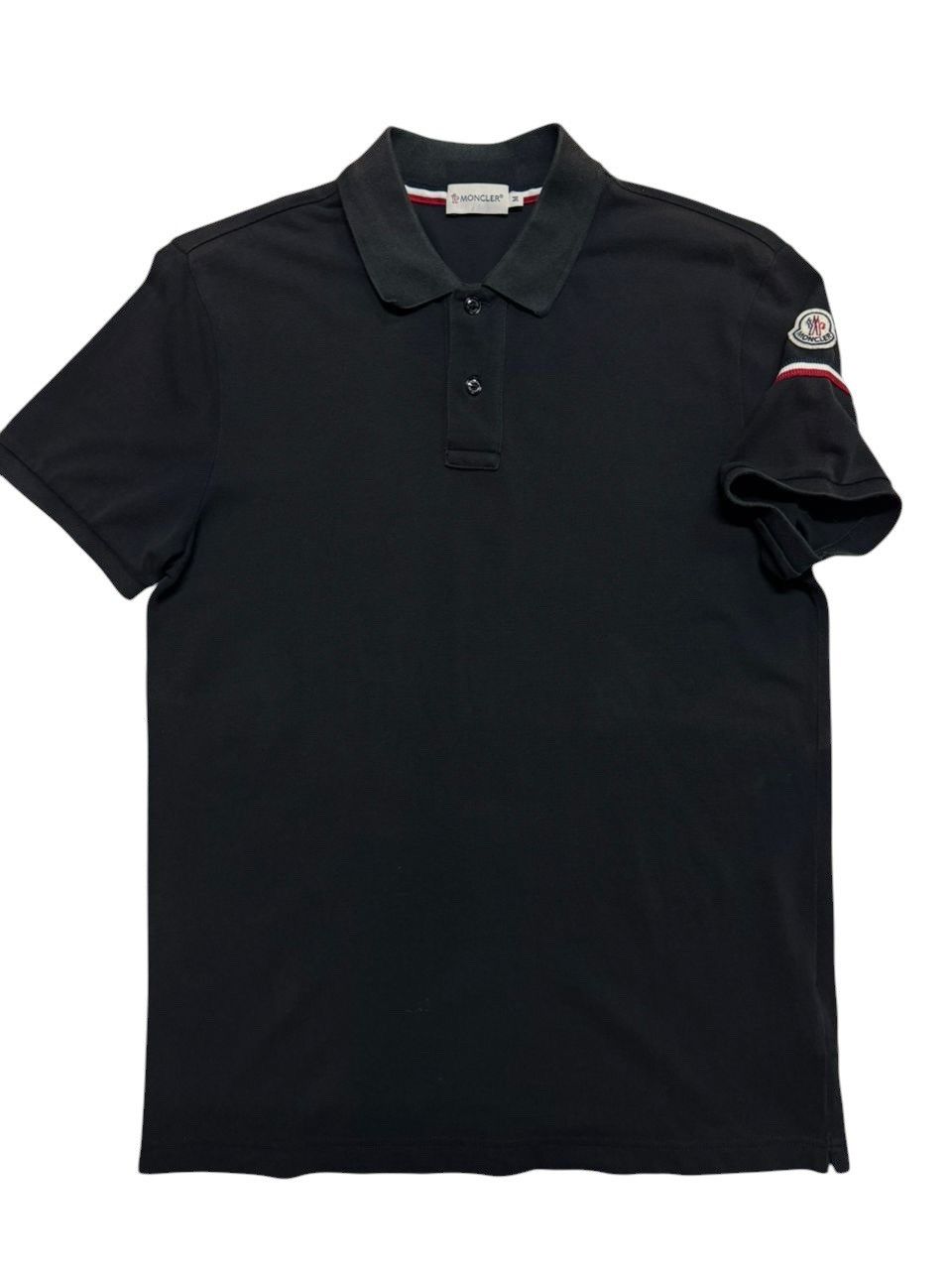 Moncler MONCLER NICE SUNFADED BLACK LOGO STRIPE POLO TEE Size US M / EU 48-50 / 2 - 2 Thumbnail