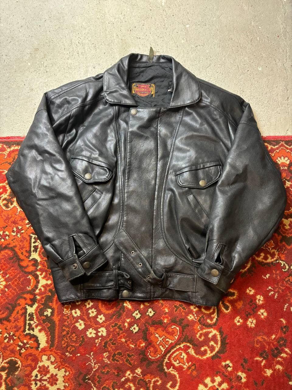 Other Vintage Y2K Maskin Leather Opium Biker Doble Pocket Bombers Size US L / EU 52-54 / 3 - 1 Thumbnail