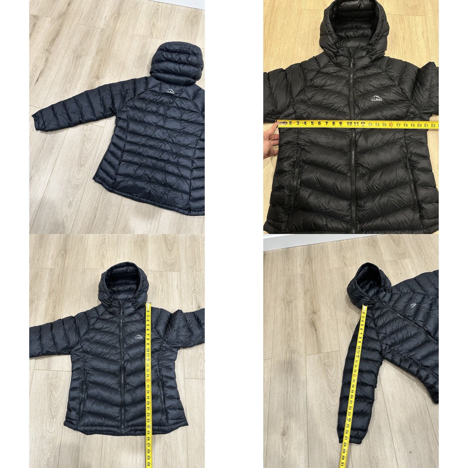 Vintage VINTAGE LL Bean Quilted Hooded Down Jacket Night Black 850 Down Ultralight Large Petite Womens Mens Girls Size L / US 10 / IT 46 - 9 Thumbnail