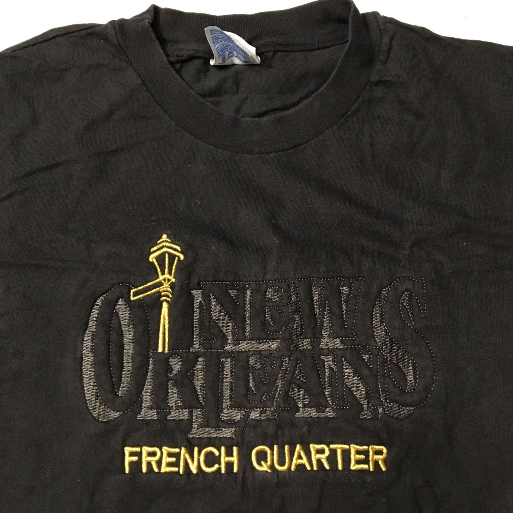 Hanes New Orleans French Quarter T Shirt Mens Embroidered Gold Hanes Cotton Graphic Tee XL Black Size US L / EU 52-54 / 3 - 2 Thumbnail