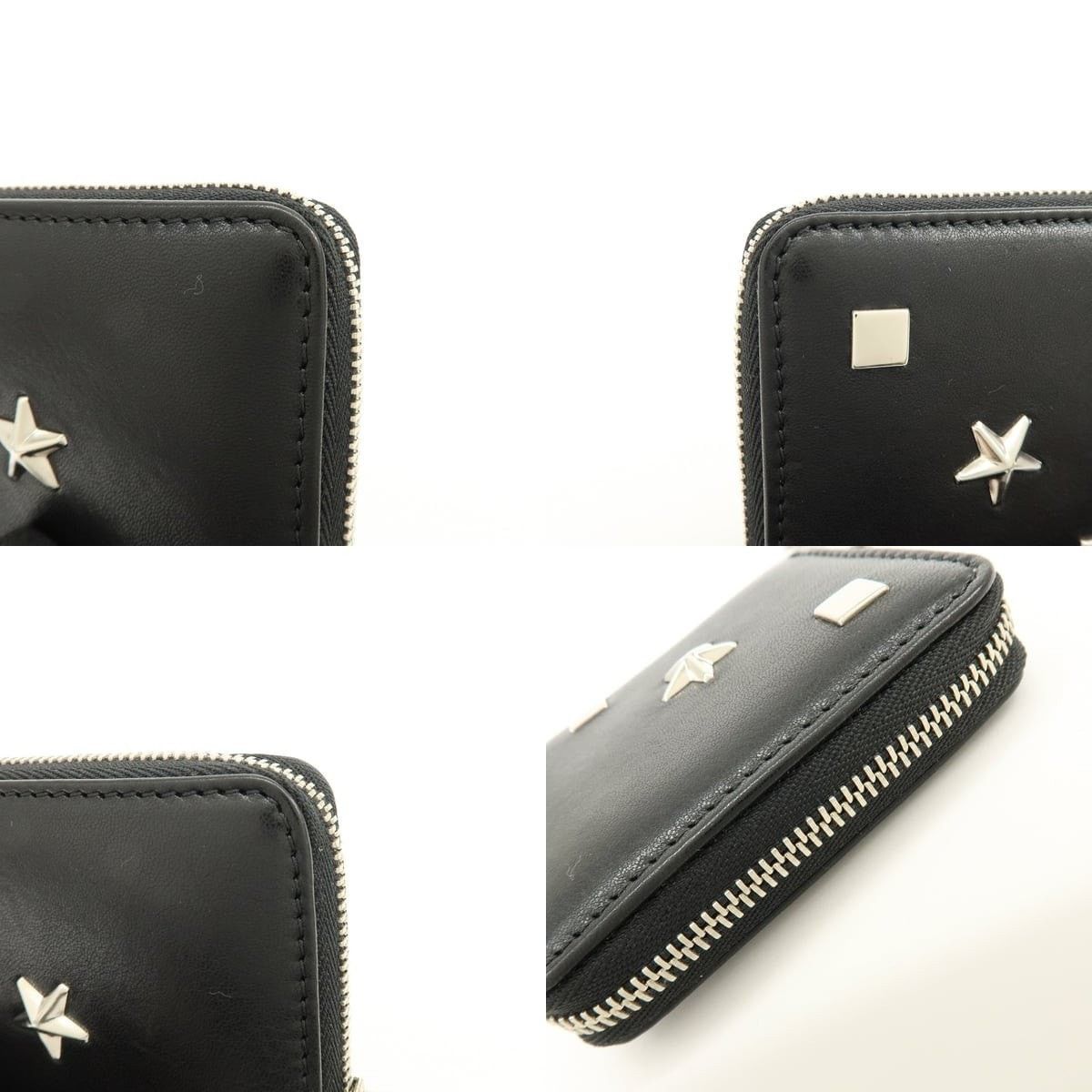 Jimmy Choo Jimmy Choo Penny Star Studs Leather Coin Purse Black Size ONE SIZE - 5 Thumbnail