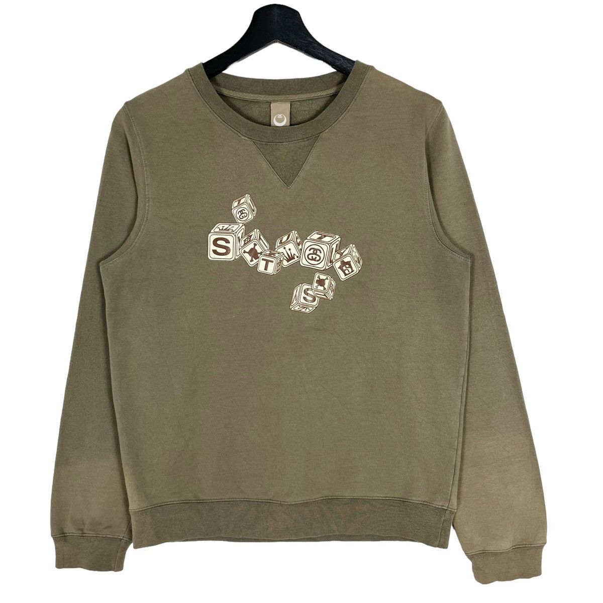 STUSSY◆90s/ポンチョ/S/ウール/GRY// USED】80's-90's OLD STUSSY JACQUARD BORDER POCK