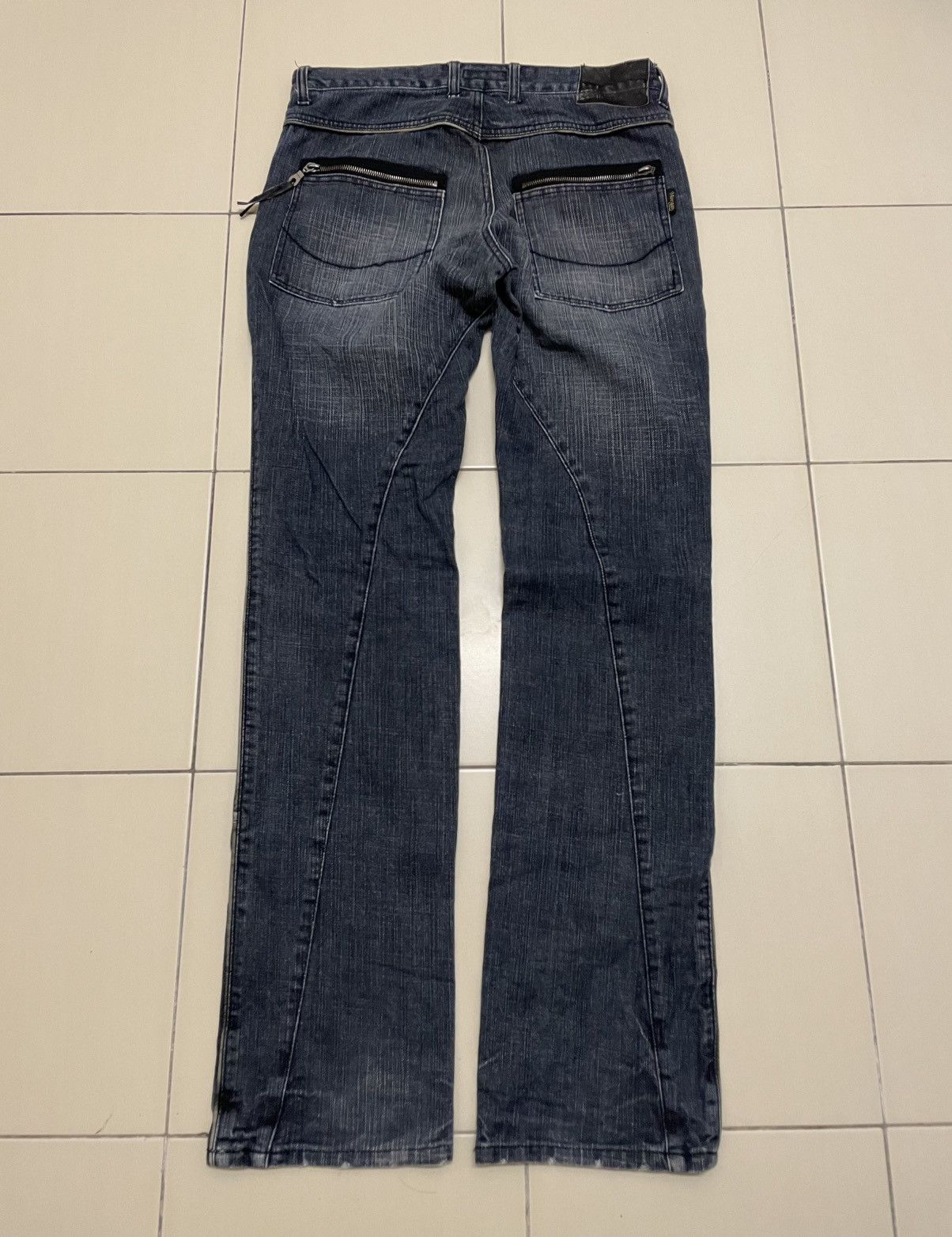 Morgan Homme Morgan Homme Straight Cut Jeans With Leather Detailing Size US 33 - 2 Thumbnail