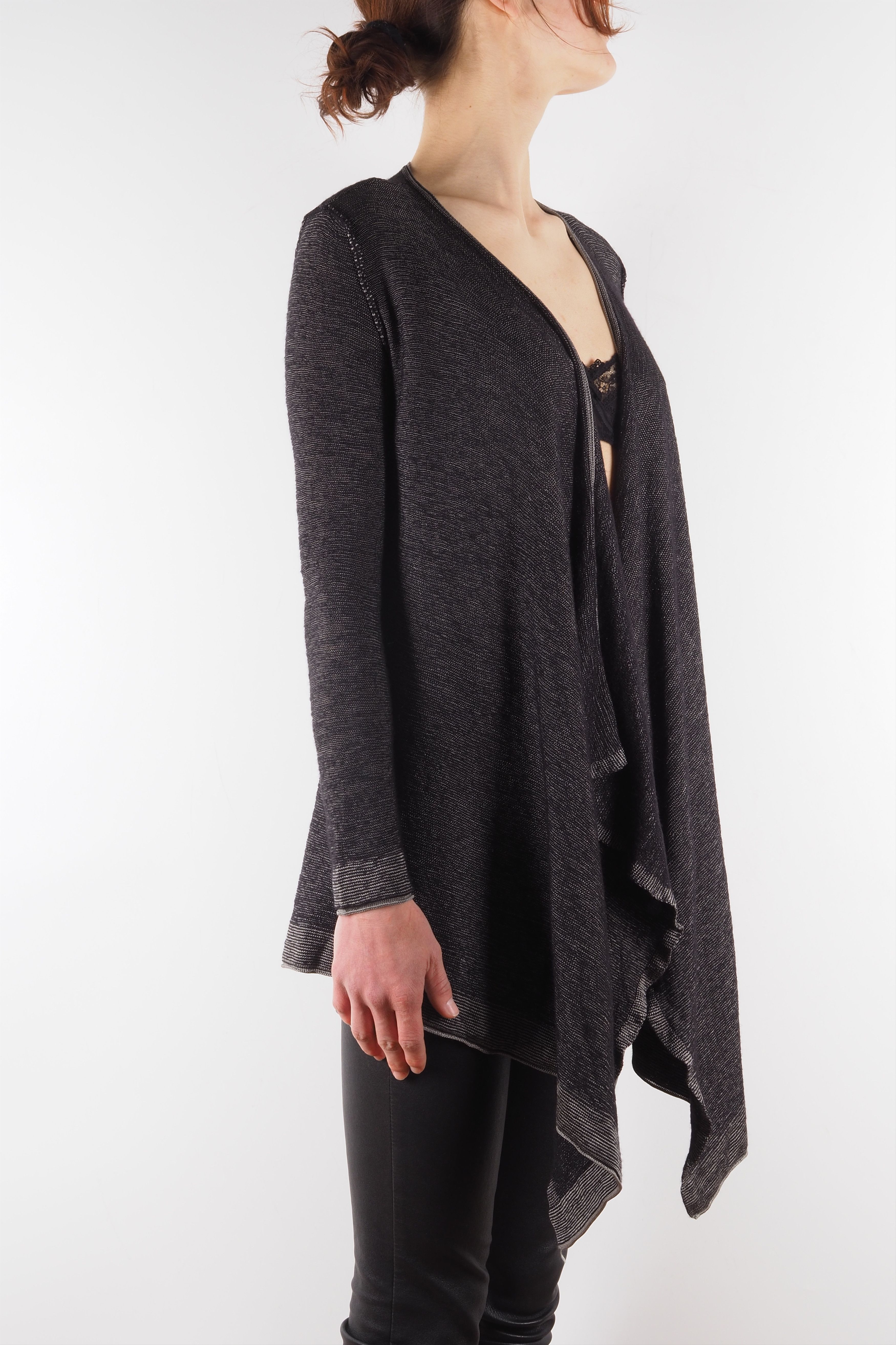 Diesel Diesel Long Sleeve Gray Wool Viscose Open Cape Cardigan Size S / US 4 / IT 40 - 3 Thumbnail