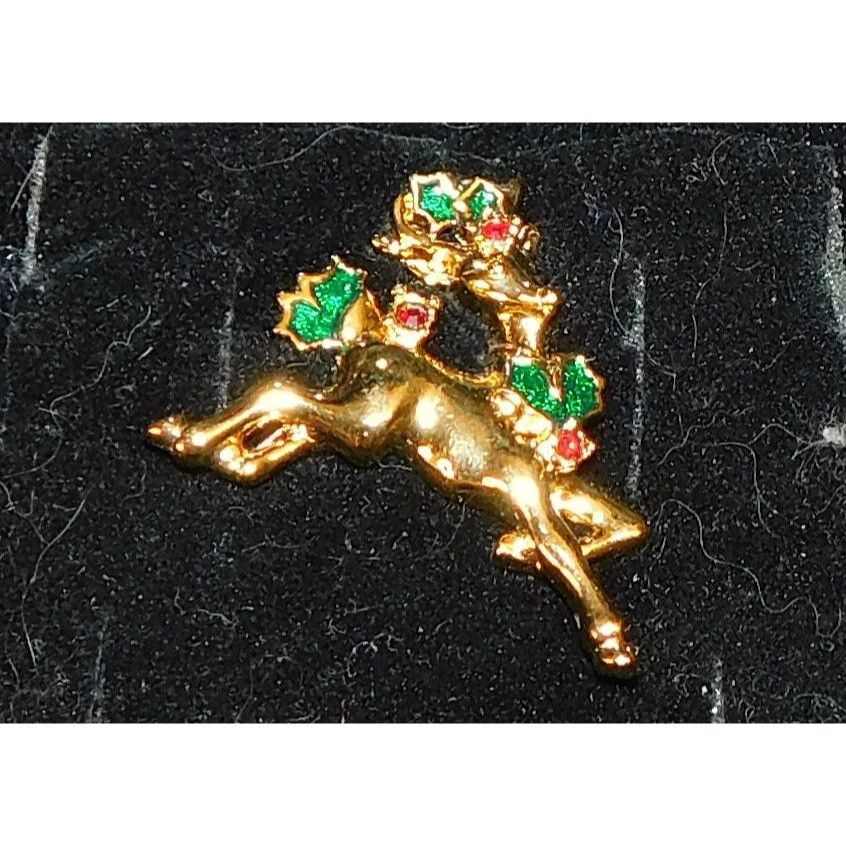 Other Vintage Avon Holiday Reindeer Holly Brooch Size ONE SIZE - 2 Thumbnail