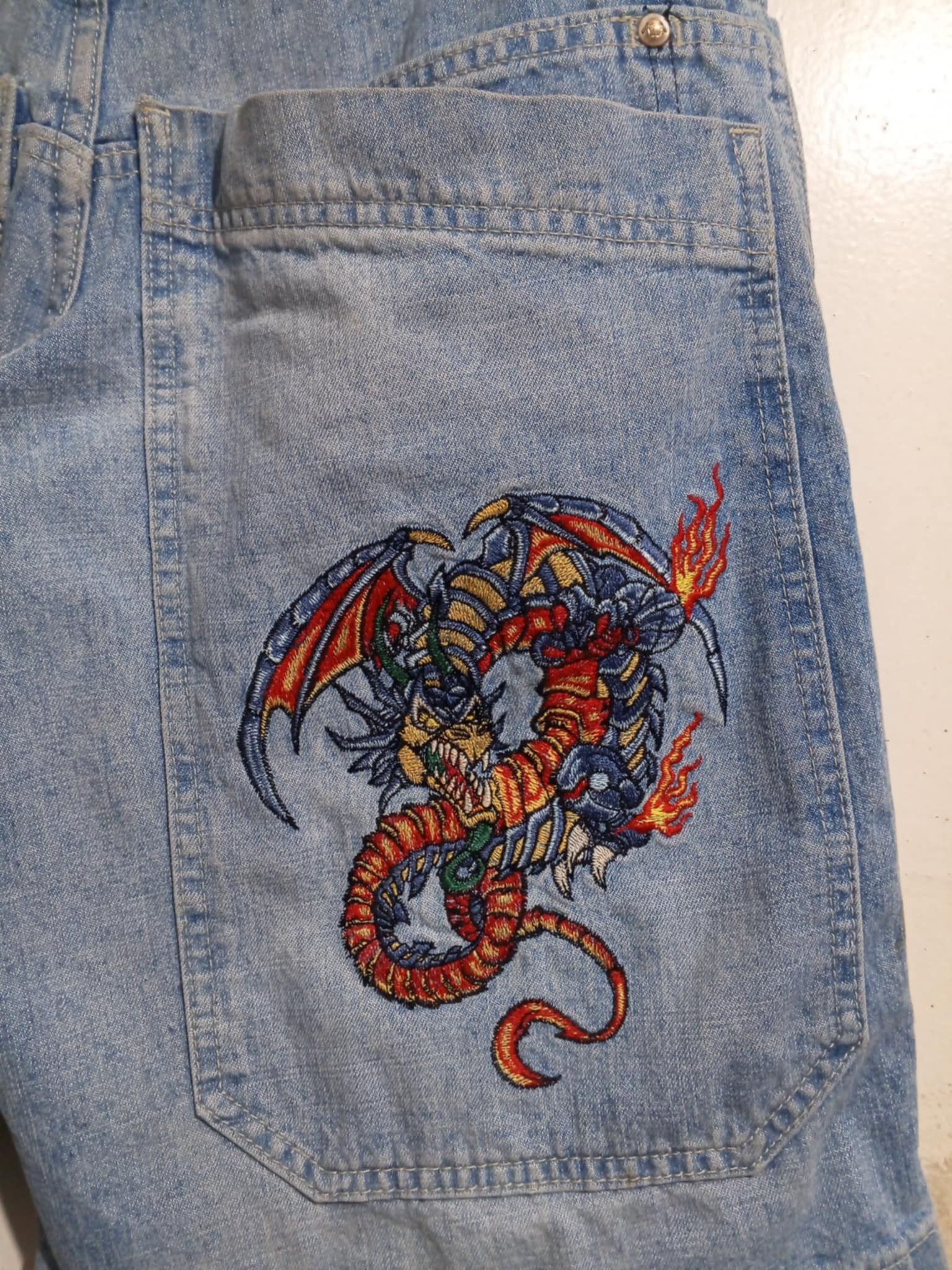 JNCO 90S VINTAGE JNCO FLAME DRAGON Size US 28 / EU 44 - 4 Thumbnail