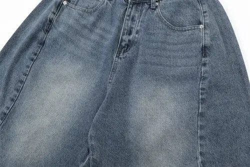 Japanese Brand × Jean Punk washed distressed men's loose wide-leg denim shorts Size US 32 / EU 48 - 3 Thumbnail