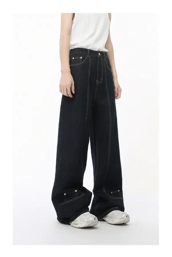 VIBE Japanese retro deconstructed wide-leg straight jeans trend Size US 32 / EU 48 - 2 Thumbnail