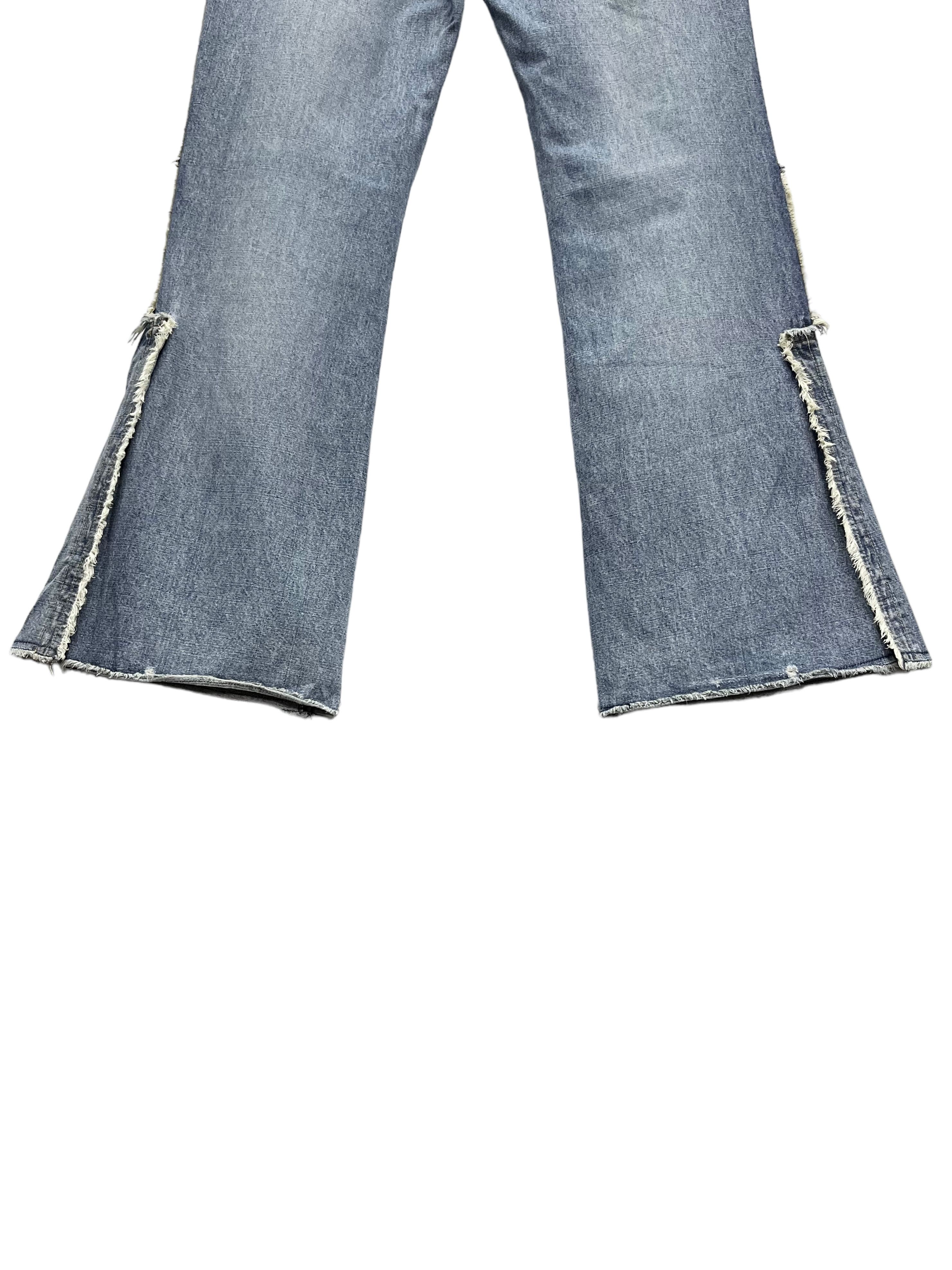 Designer × Japanese Brand × Vintage 🔥FYE 90’s Japanese Denim Frayed Side Bell Bottom Flared Size 32" / US 10 / IT 46 - 19 Thumbnail