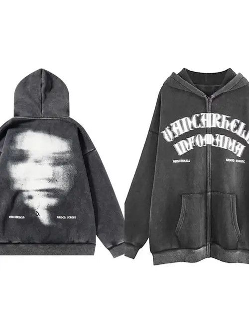 VIBE #17 Graphic Hoodie Sweetshirt Oversized Gothic Dark Punk Size US L / EU 52-54 / 3 - 4 Thumbnail