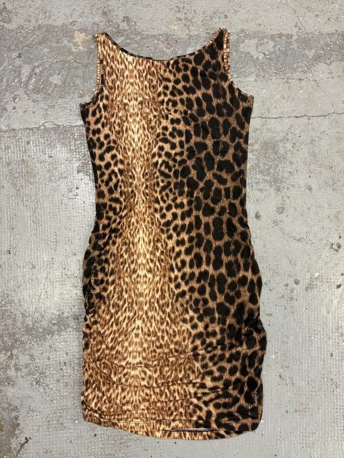 Just Cavalli 2000s Cavalli Leopard Print Camel & Black Dress Size S / US 4 / IT 40 - 7 Thumbnail
