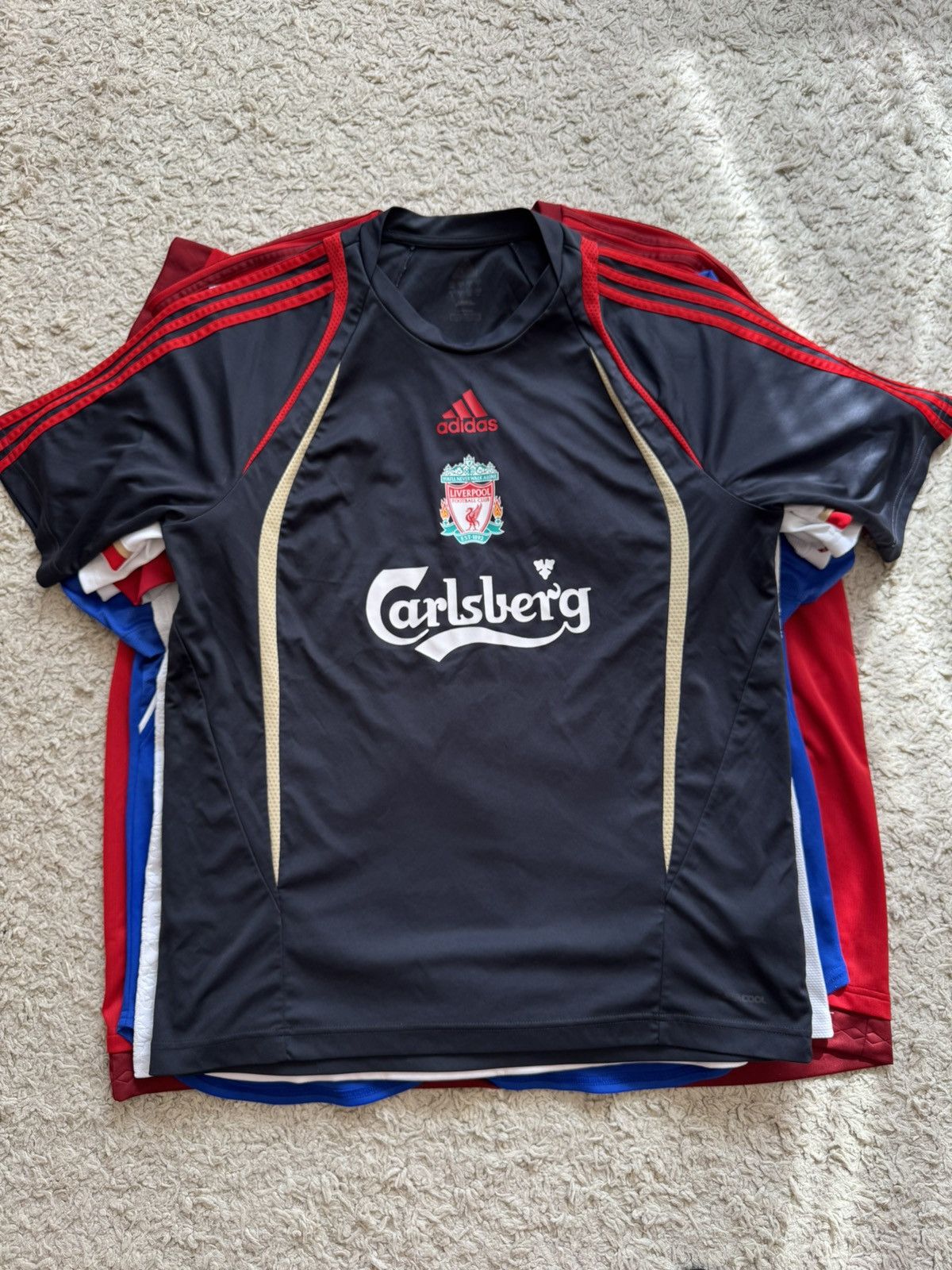 Adidas Vintage Liverpool 2009-2010 Soccer Training Jersey Shirt Kit Size US L / EU 52-54 / 3 - 3 Thumbnail