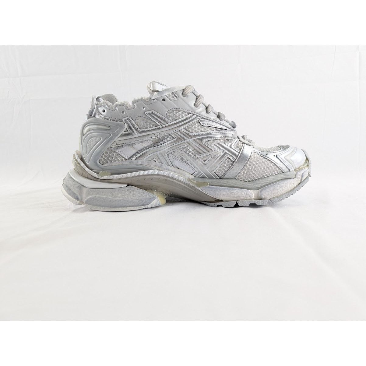 Balenciaga o1rshd1 Upper Mesh Rubber Metallic Runner in Silver/Grey Size US 13 / EU 46 - 3 Thumbnail