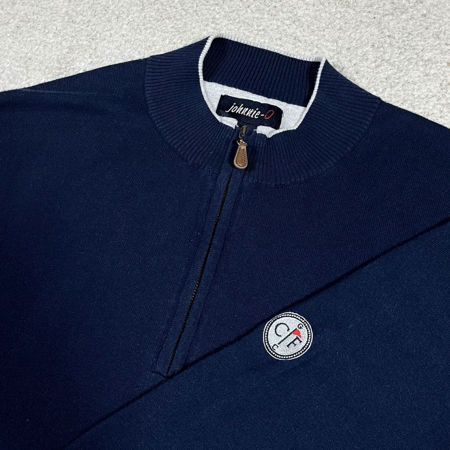 johnnie-O johnnie-O 1/4 Zip Pullover Mens XL Performance Silk Blend Conway Farms Golf Shirt Regular Blue Size US XL / EU 56 / 4 - 2 Thumbnail