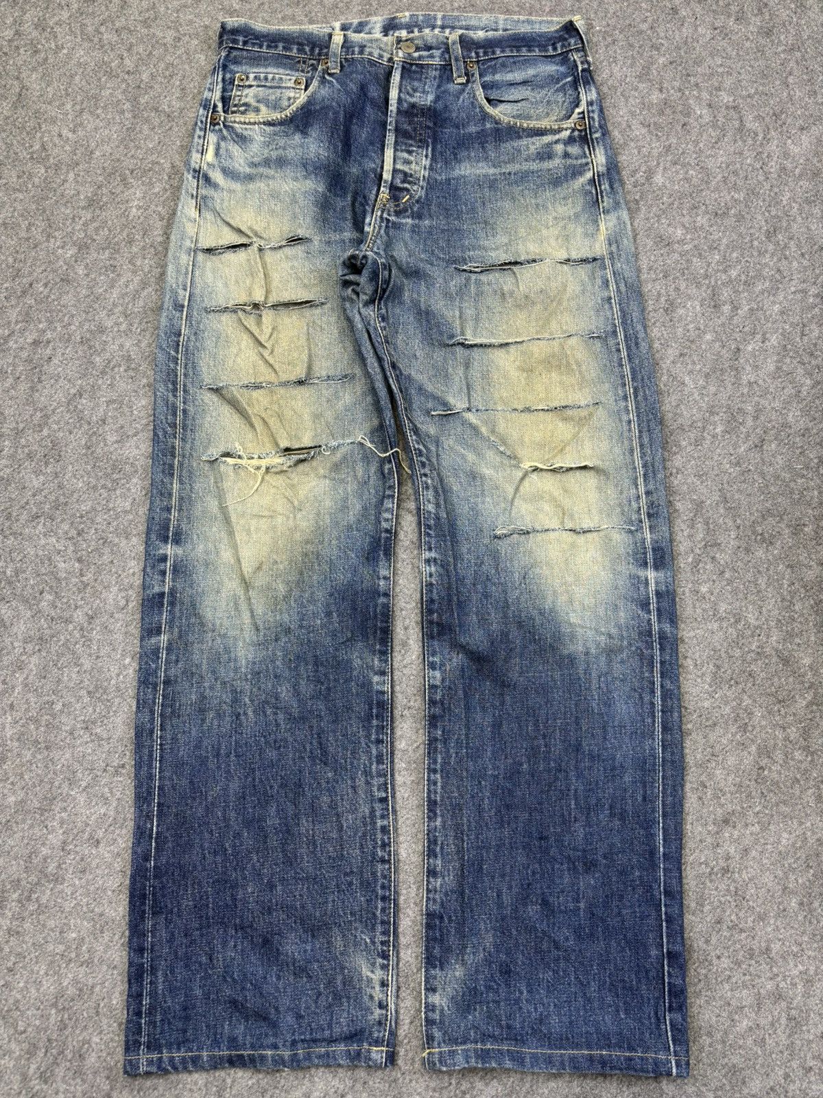 Levi's 💥Thrashed💥90s Levis 503B Big E Selvedge Thrashed Denim Size US 33 - 18 Thumbnail