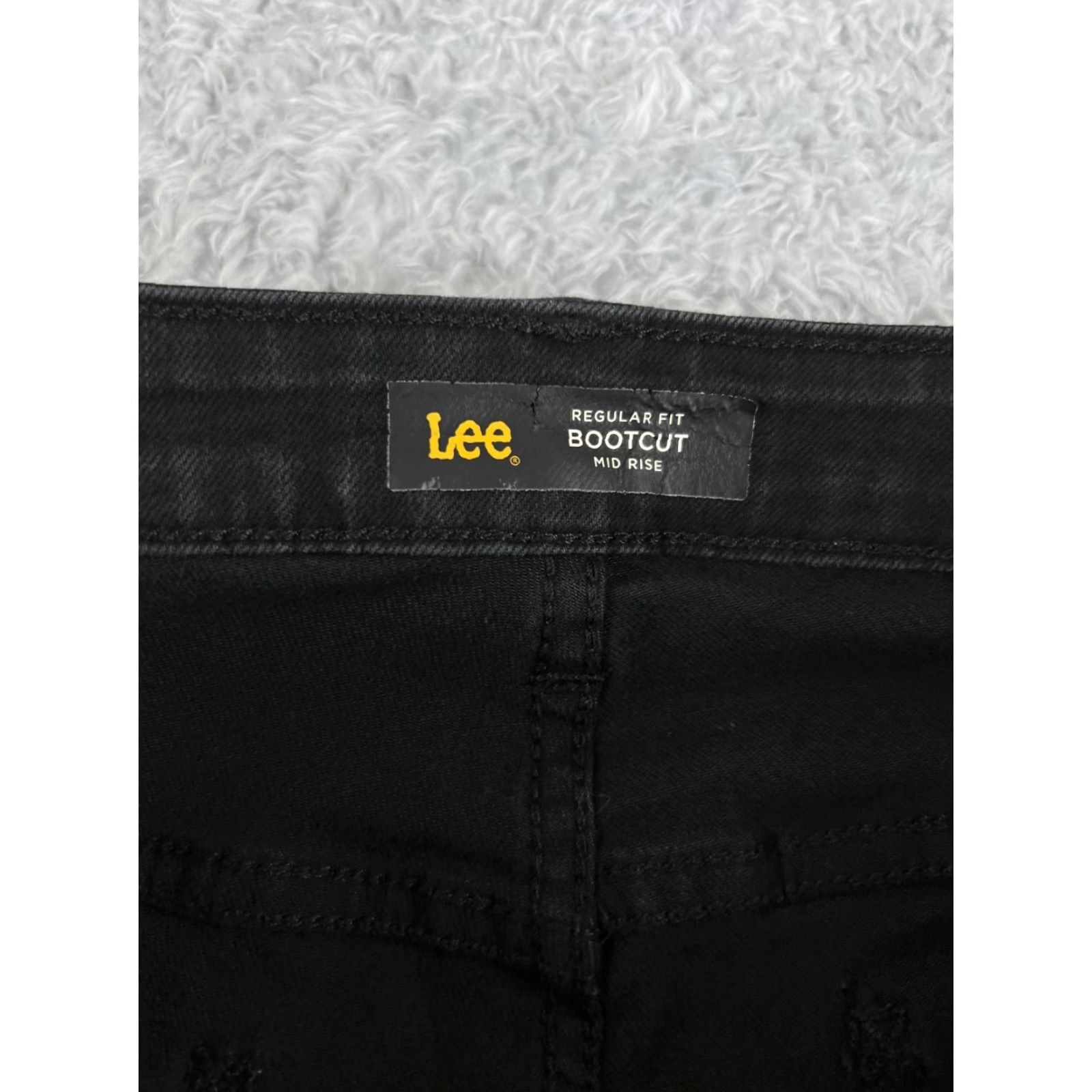 Lee Lee Jeans Women Bootcut 10 Black Denim Regular Cotton 30x30 Distressed Zip 5-Pocket Southwestern Cowboy Designer Lee Size 32" / US 10 / IT 46 - 6 Thumbnail
