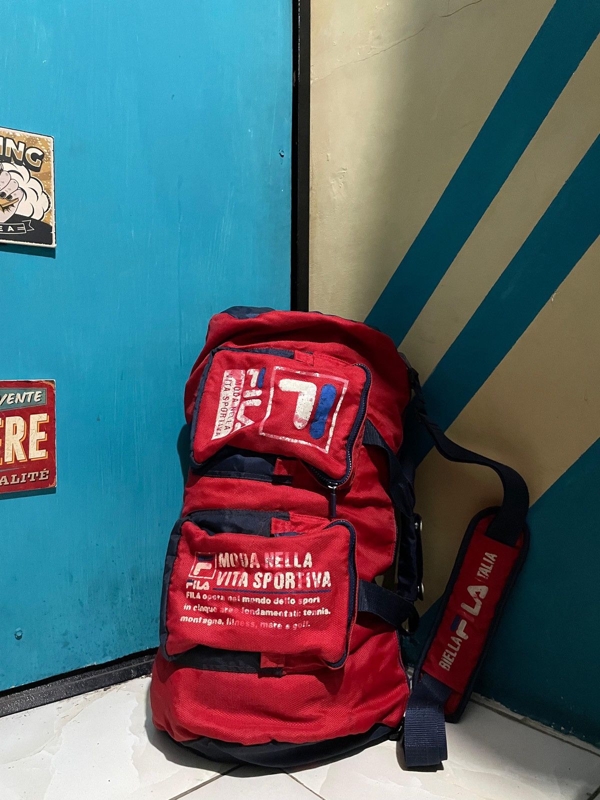 Fila × Vintage Vintage duffle bag FILA travelbag biglogo Size ONE SIZE - 2 Thumbnail