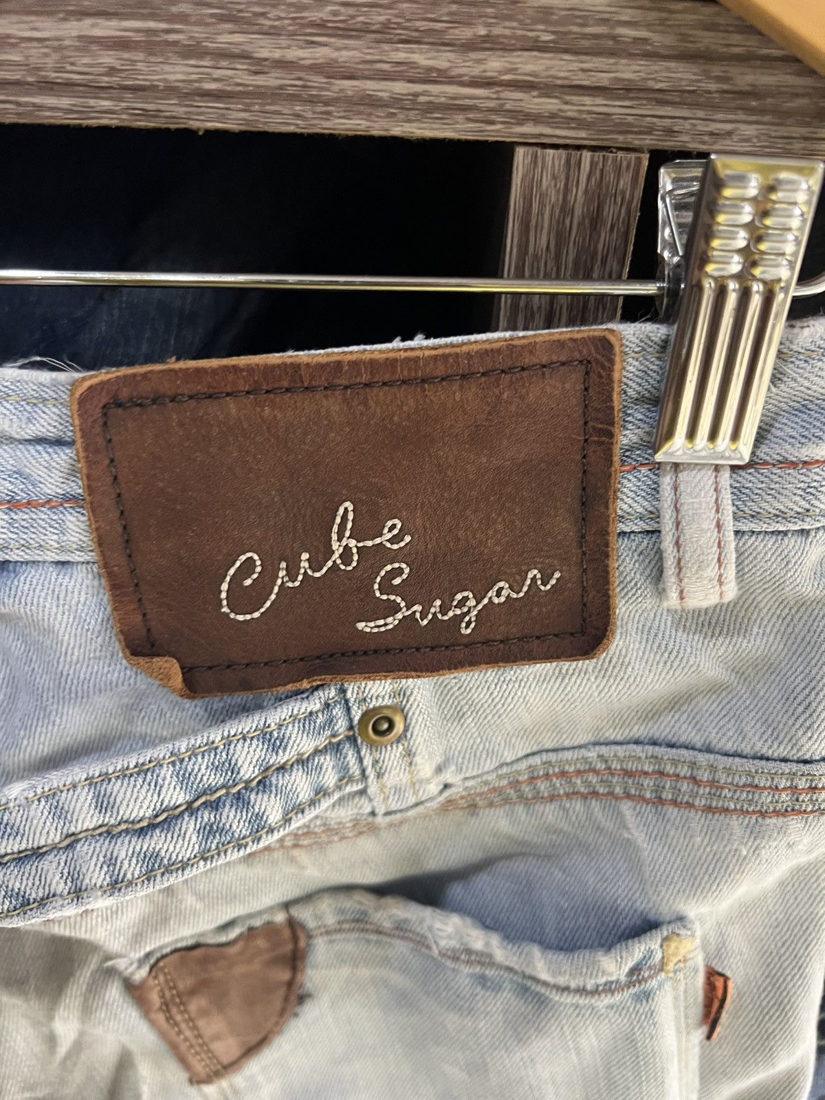 Other 🔥Vintage Cube Sugar Buckle Distressed Denim Size US 29 - 12 Thumbnail
