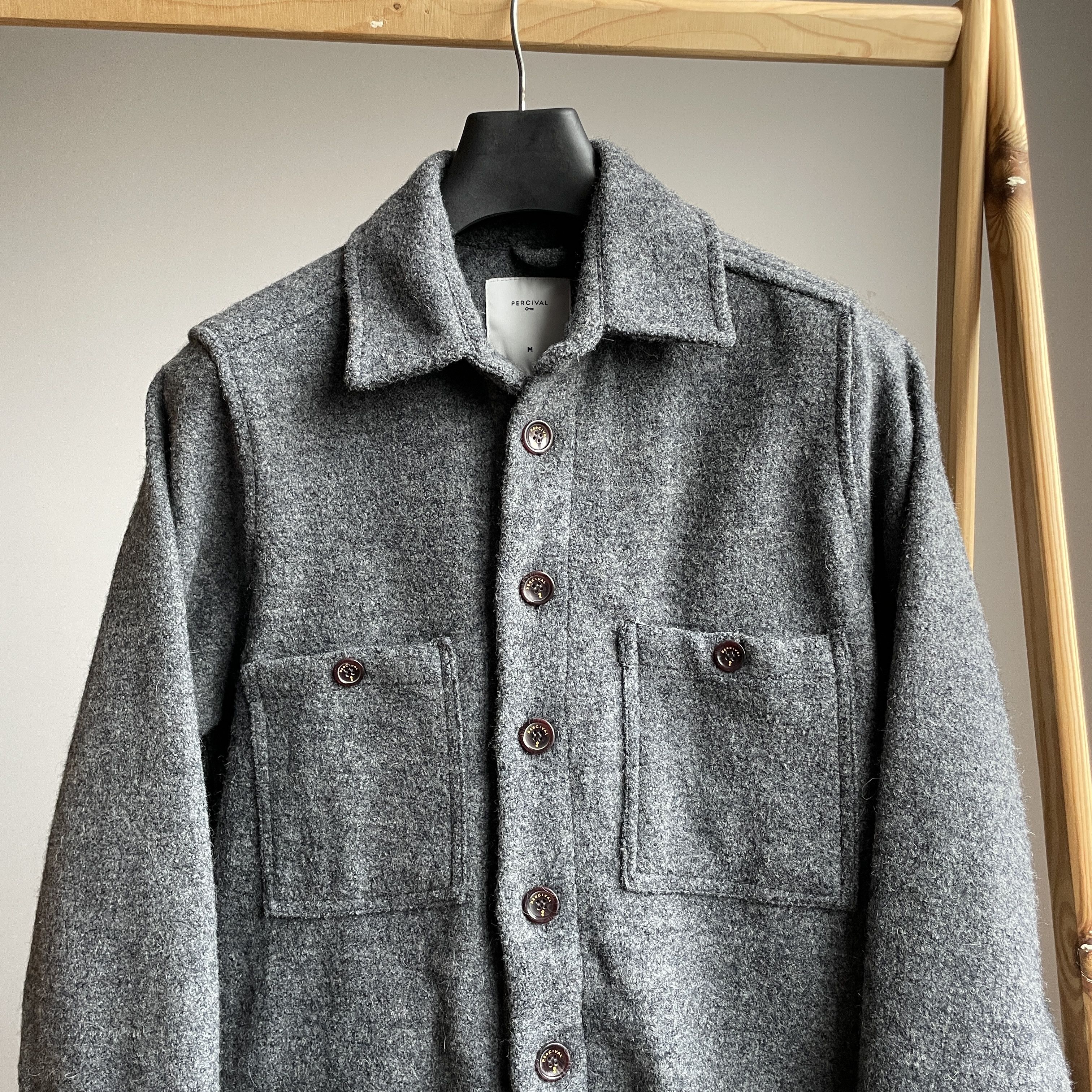 Percival Percival Wellington 4 Pocket Wool Blend Overshirt Size M Size US M / EU 48-50 / 2 - 3 Thumbnail