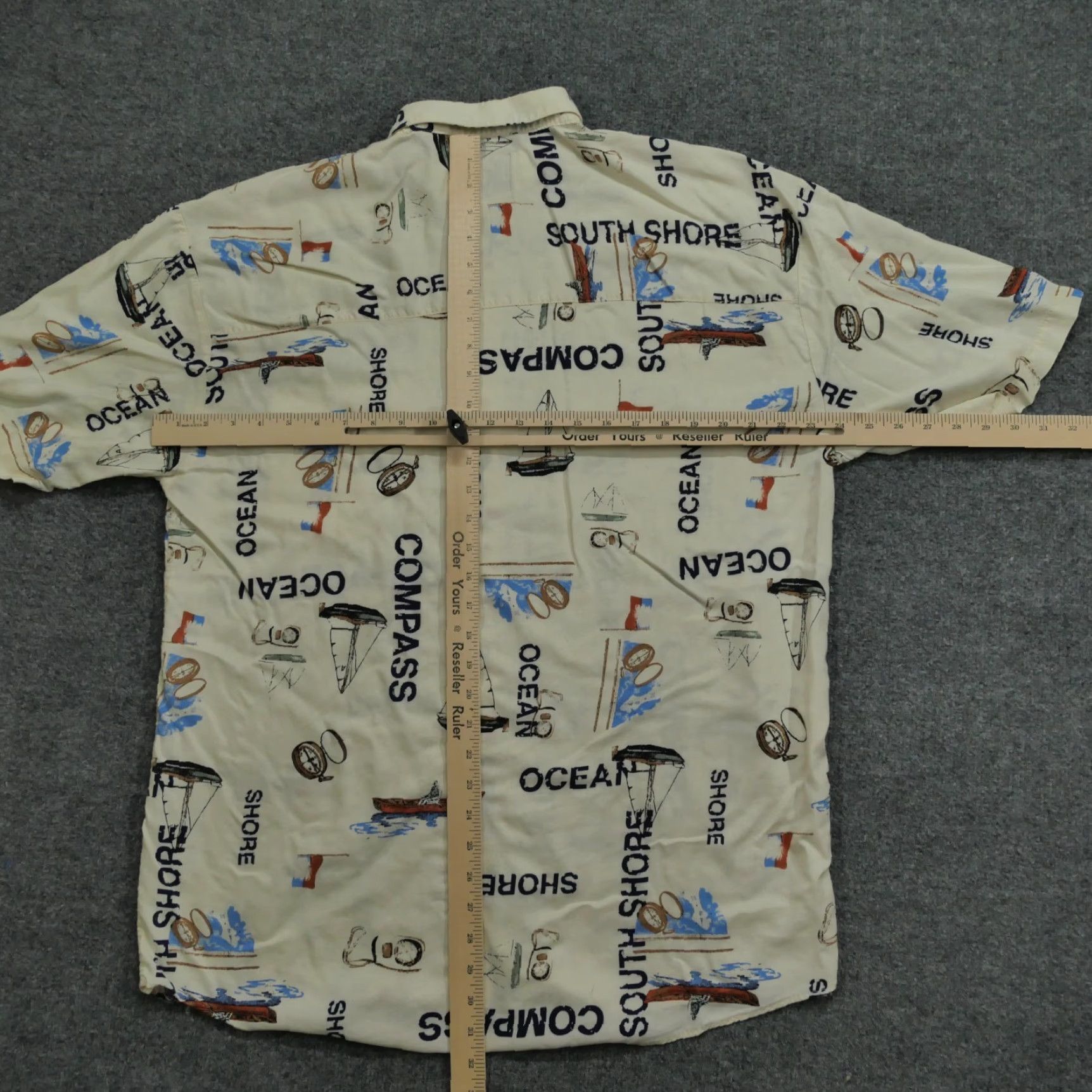 Vintage VINTAGE Ringo Sport Shirt Mens L Beige Hawaiian Sailing Ocean Button Up 90s Size US L / EU 52-54 / 3 - 7 Thumbnail