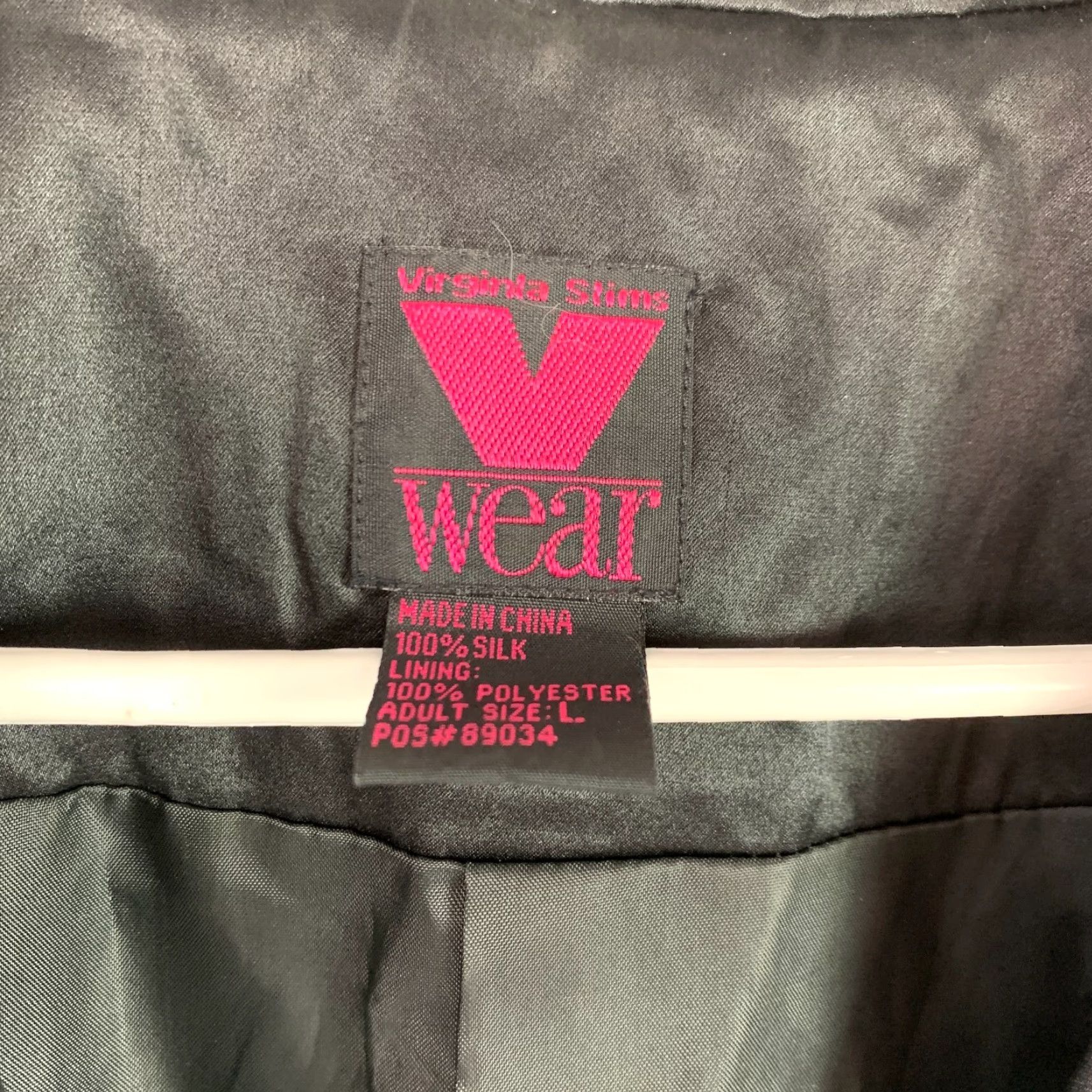 Doublet VINTAGE Virginia Slims Blazer Wool Silk Black V Wear Double Breasted Womens Large Silk 100% Tailored 1990s Size L / US 10 / IT 46 - 3 Thumbnail
